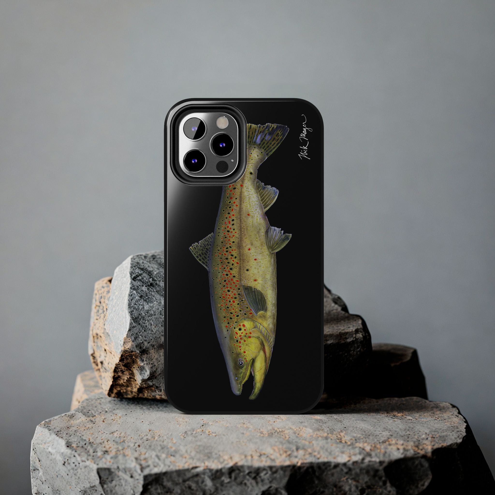 Brown Trout Black Phone Case (iPhone)