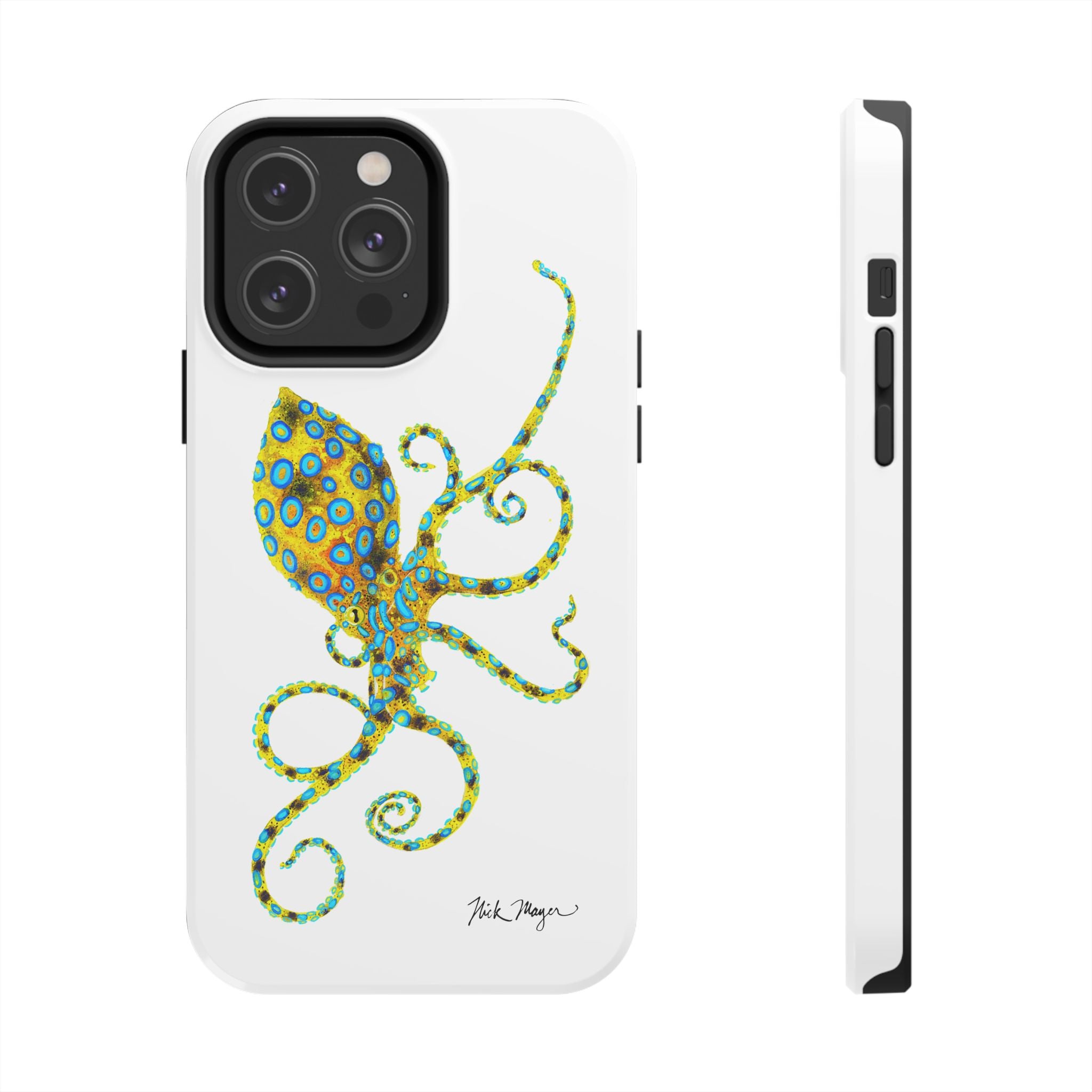 Blue Ringed Octopus White Phone Case (iPhone)