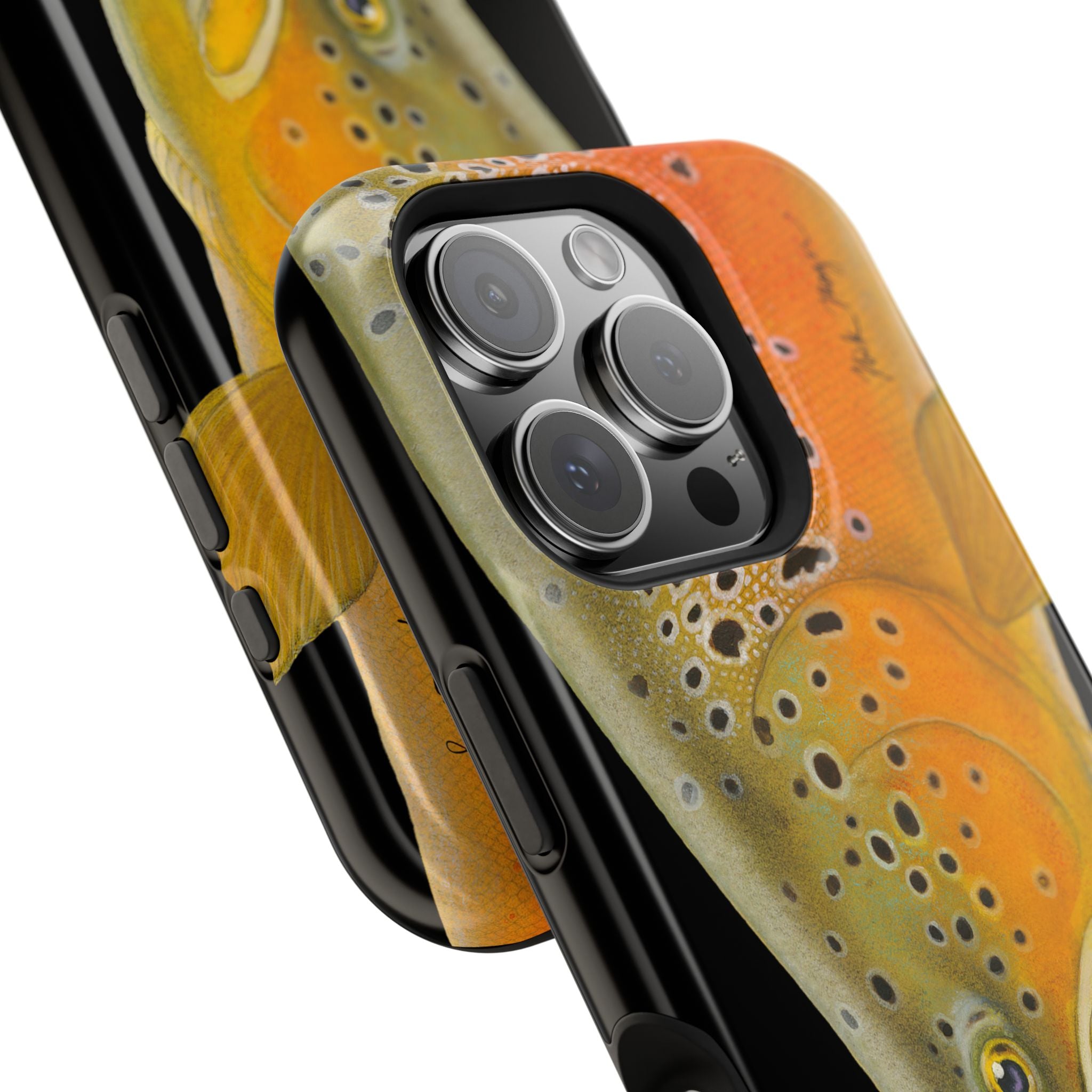 Brown Trout 2 Black MagSafe iPhone Case