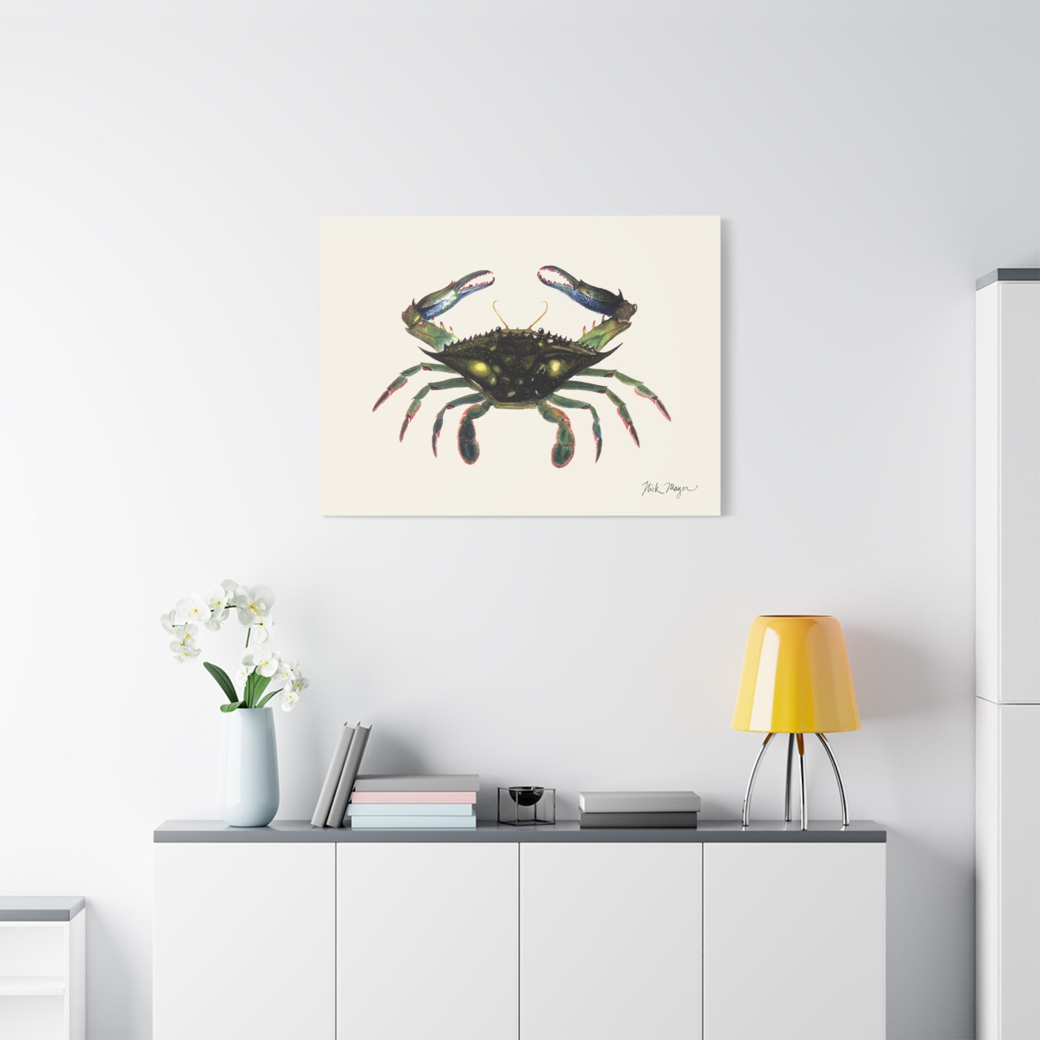 Blue Crab Claws In Canvas Print