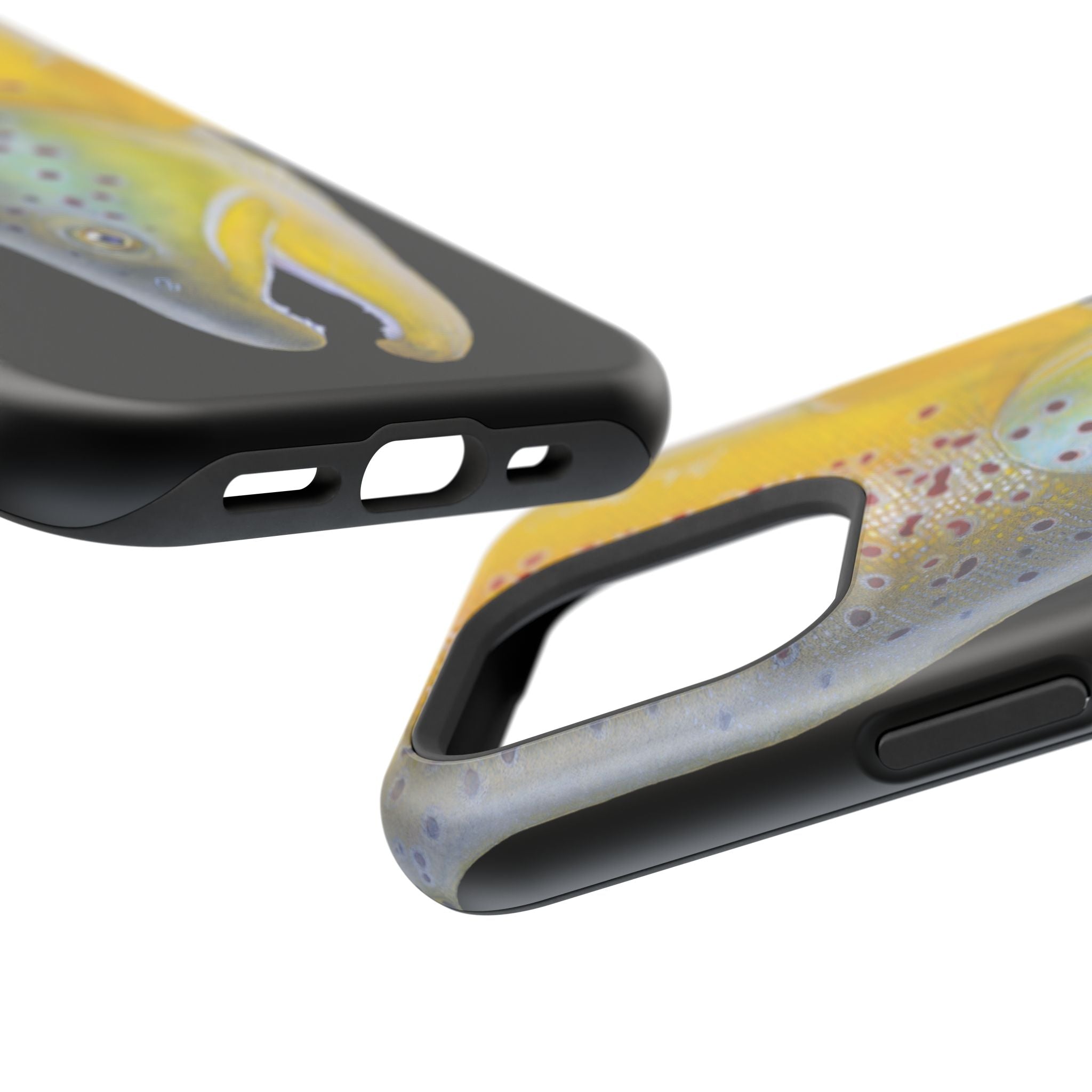 Brown Trout 3 Face Black MagSafe iPhone Case
