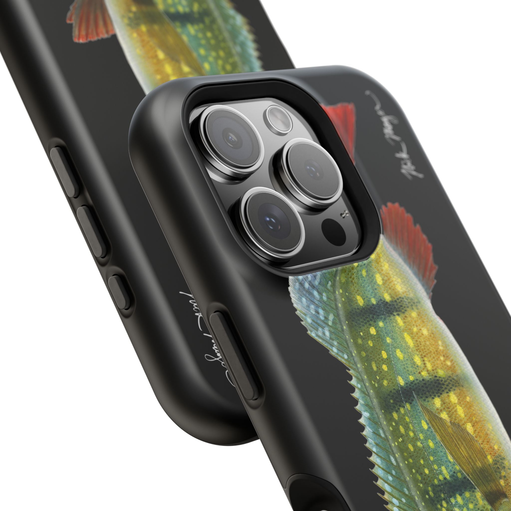 Peacock Bass MagSafe Black iPhone Case