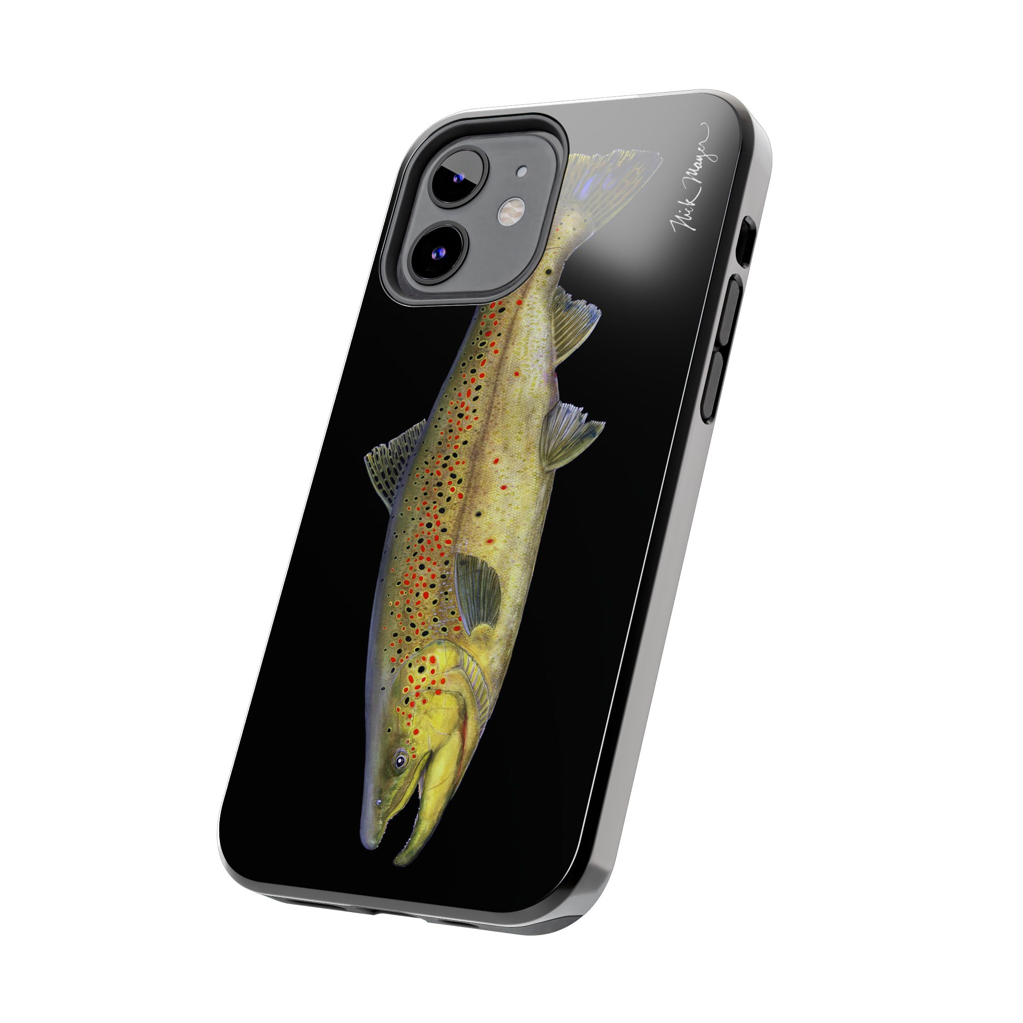 Brown Trout Black Phone Case (iPhone)