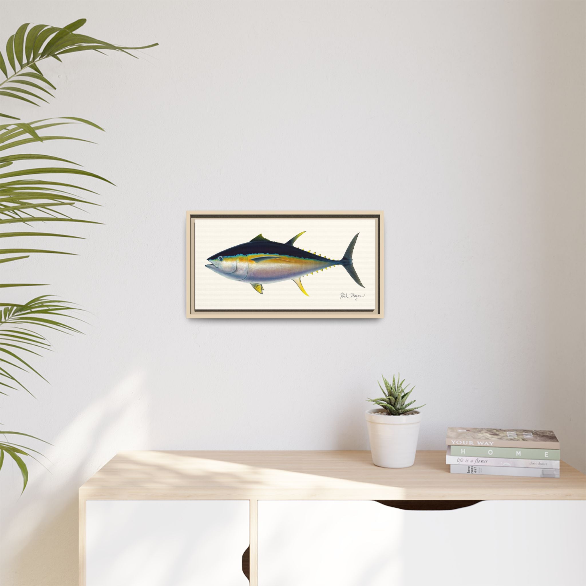 Bigeye Tuna Framed Canvas Print Printify