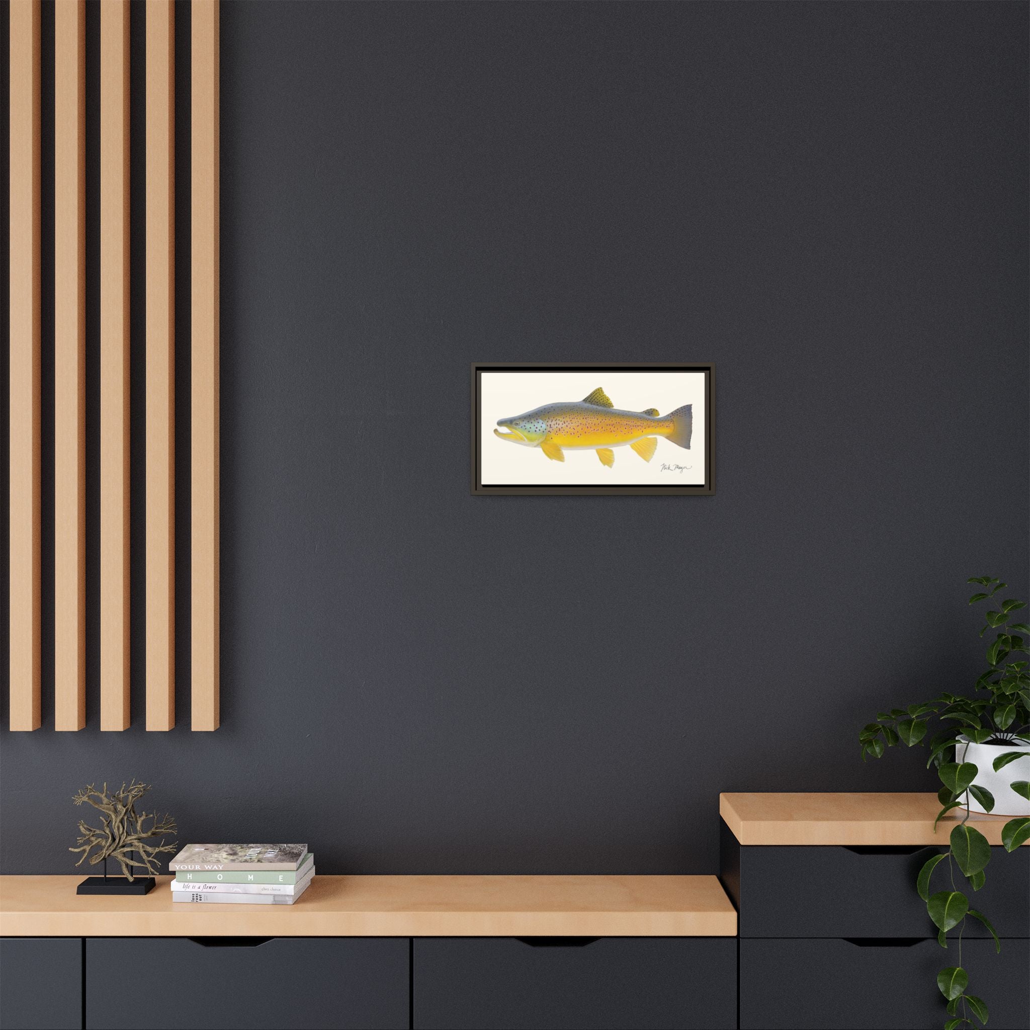 Brown Trout III Framed Canvas Print Printify