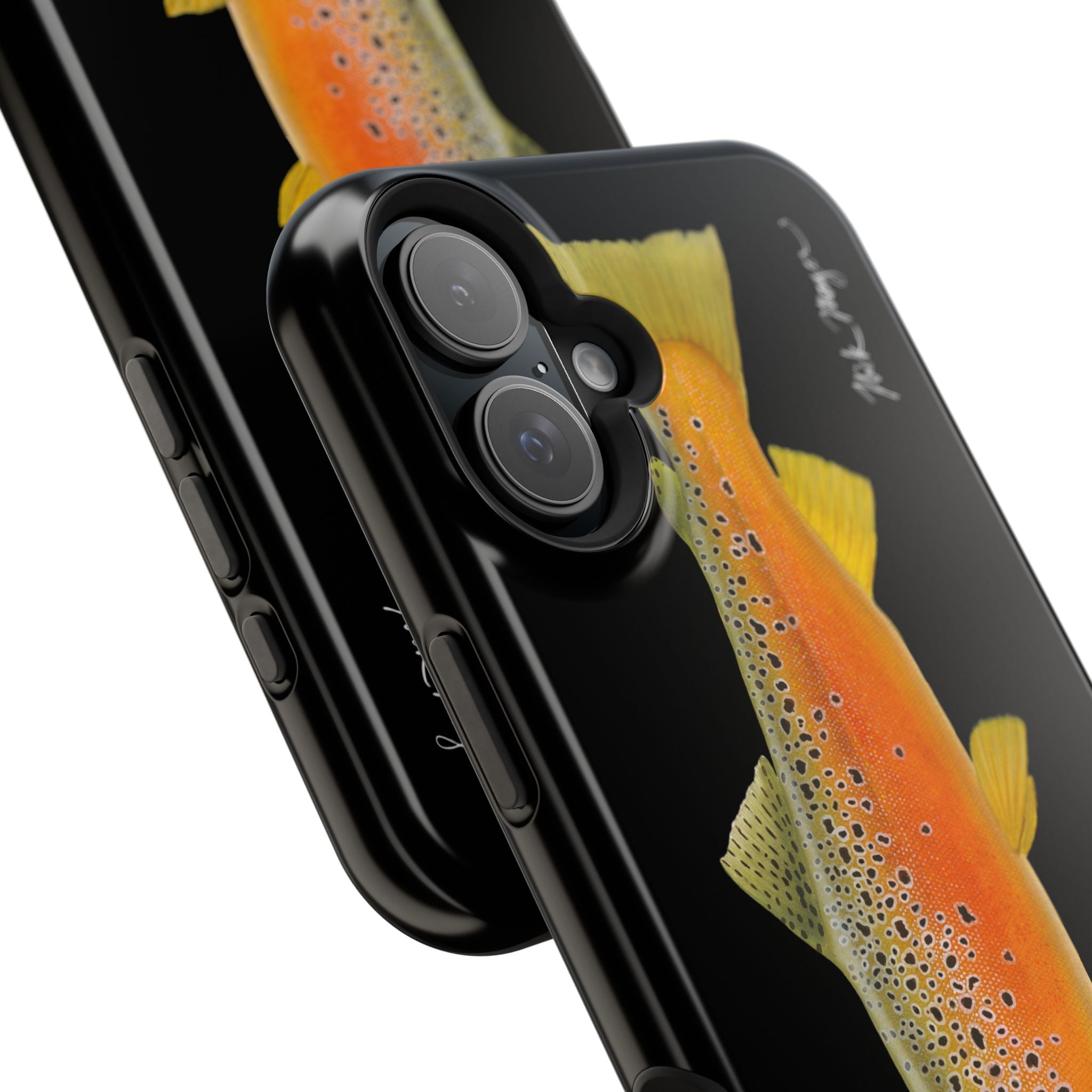 Brown Trout 2 Black MagSafe iPhone Case, NEW for Holiday 2025!