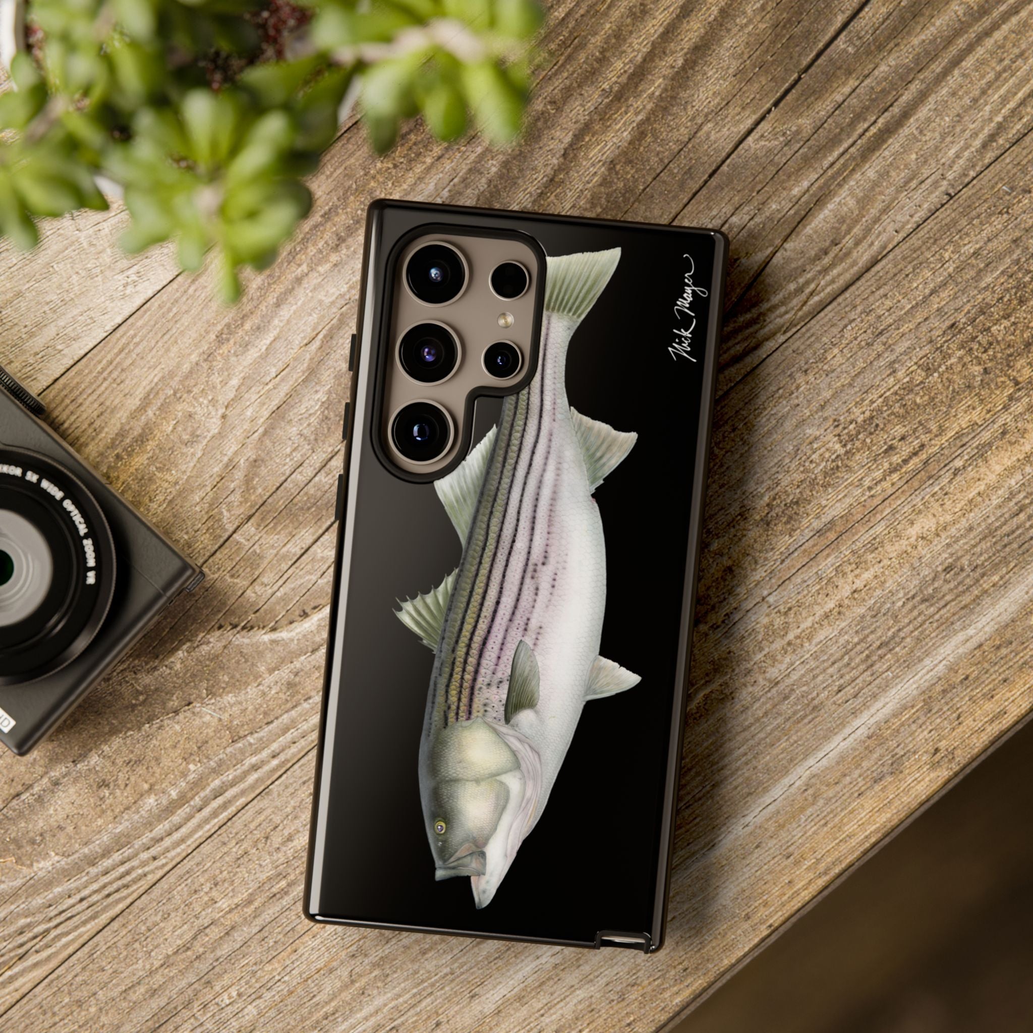 30 lb Striper Black Phone Case (Samsung) Printify