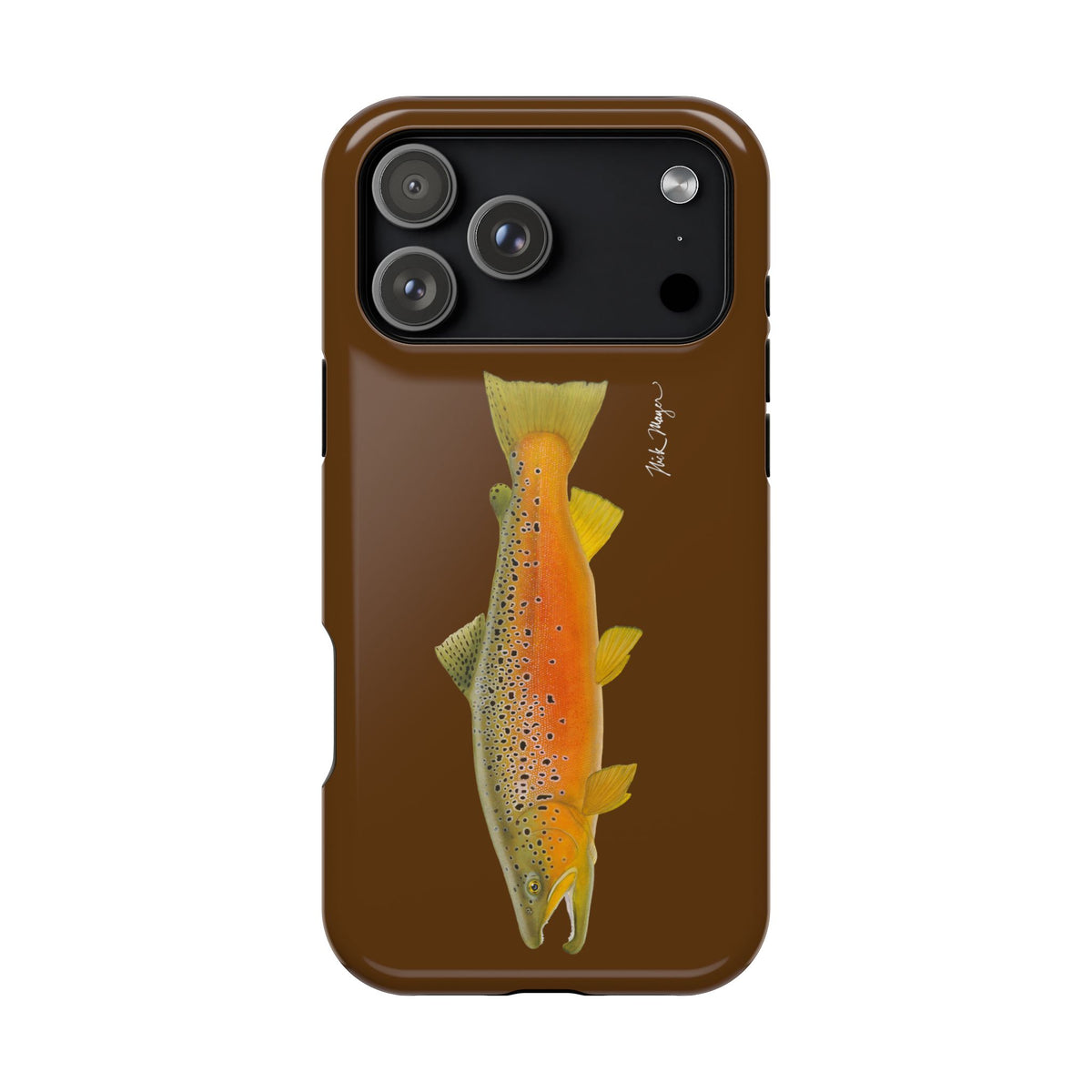 Brown Trout 2 Brown MagSafe iPhone Case, Limited Run Printify