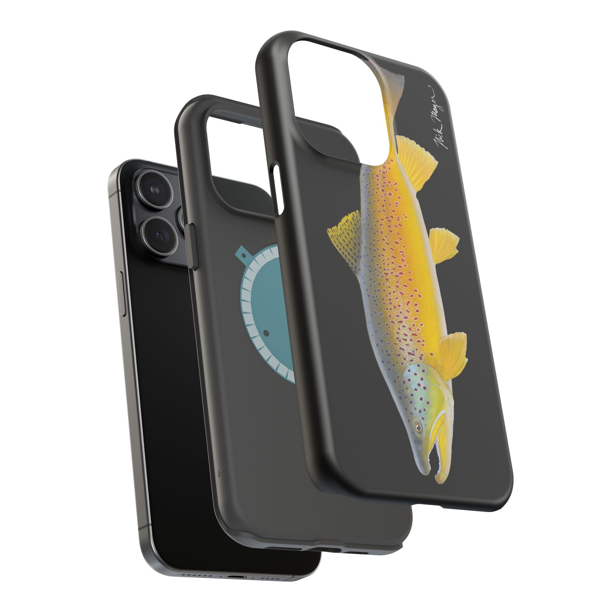 Brown Trout 3 Black MagSafe iPhone Case