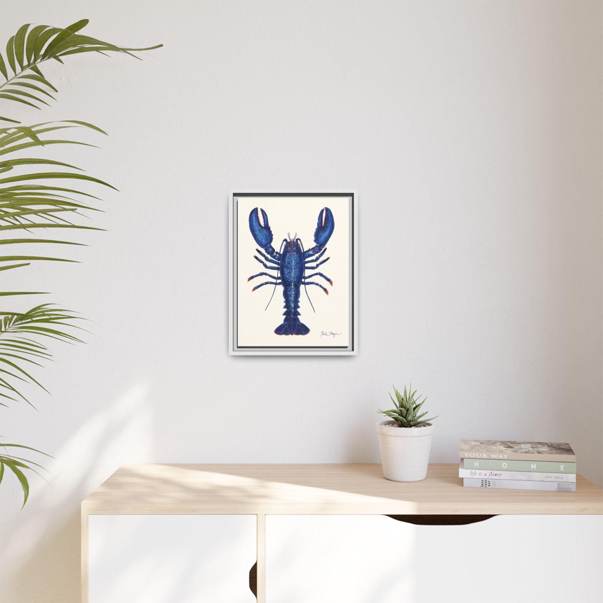 Blue Lobster II Framed Canvas Print