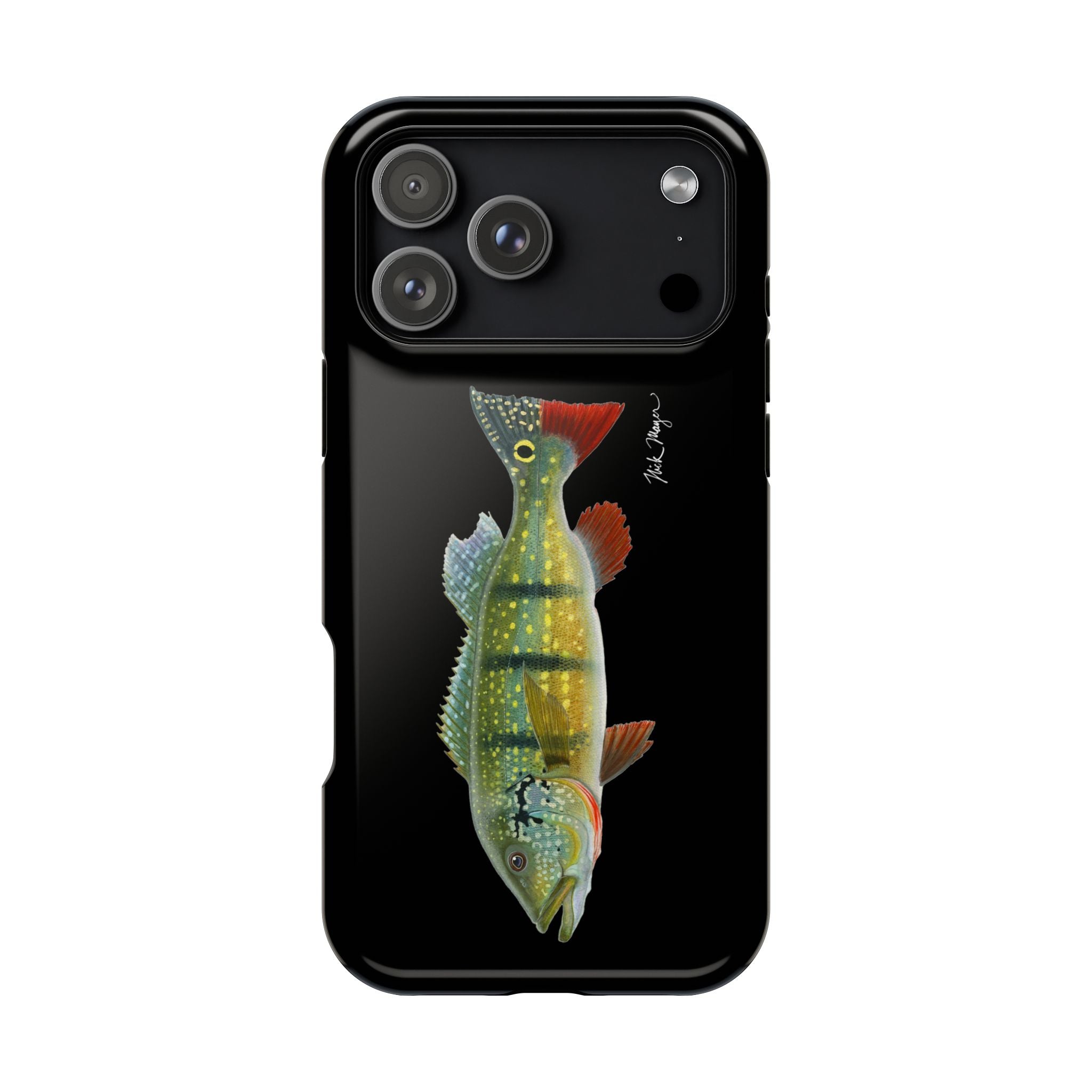 Peacock Bass MagSafe Black iPhone Case