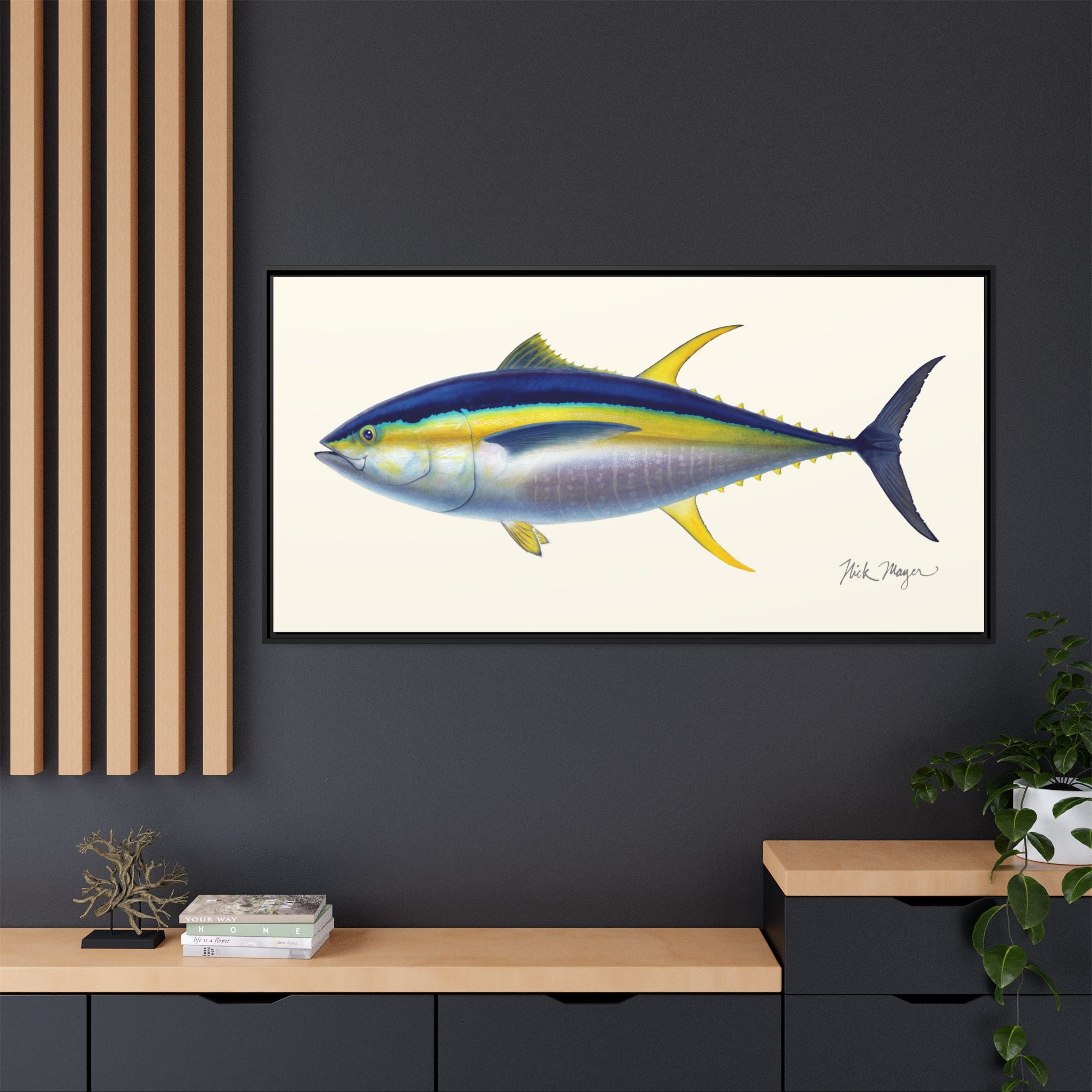 Yellowfin Tuna Framed Canvas Print Printify