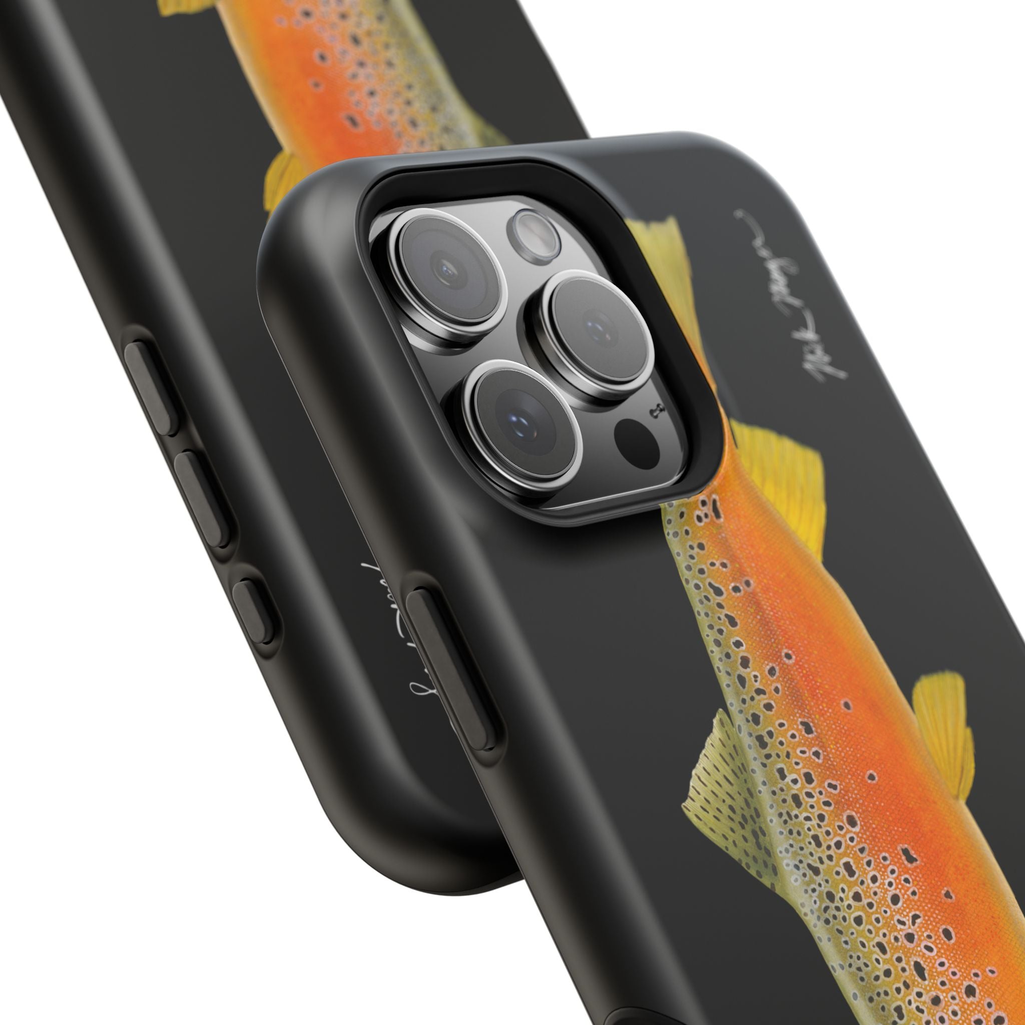 Brown Trout 2 Black MagSafe iPhone Case, NEW for Holiday 2025!