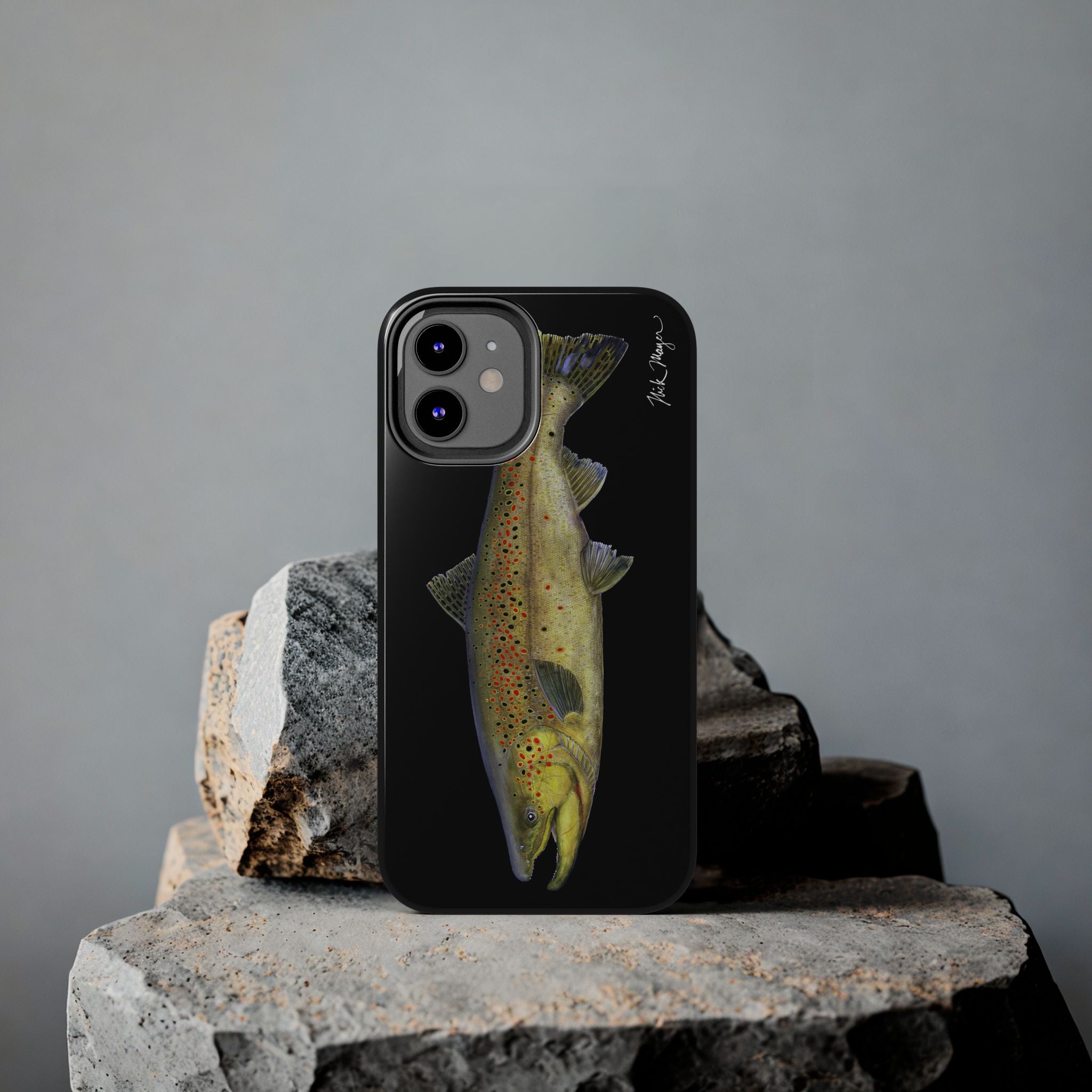 Brown Trout Black Phone Case (iPhone)