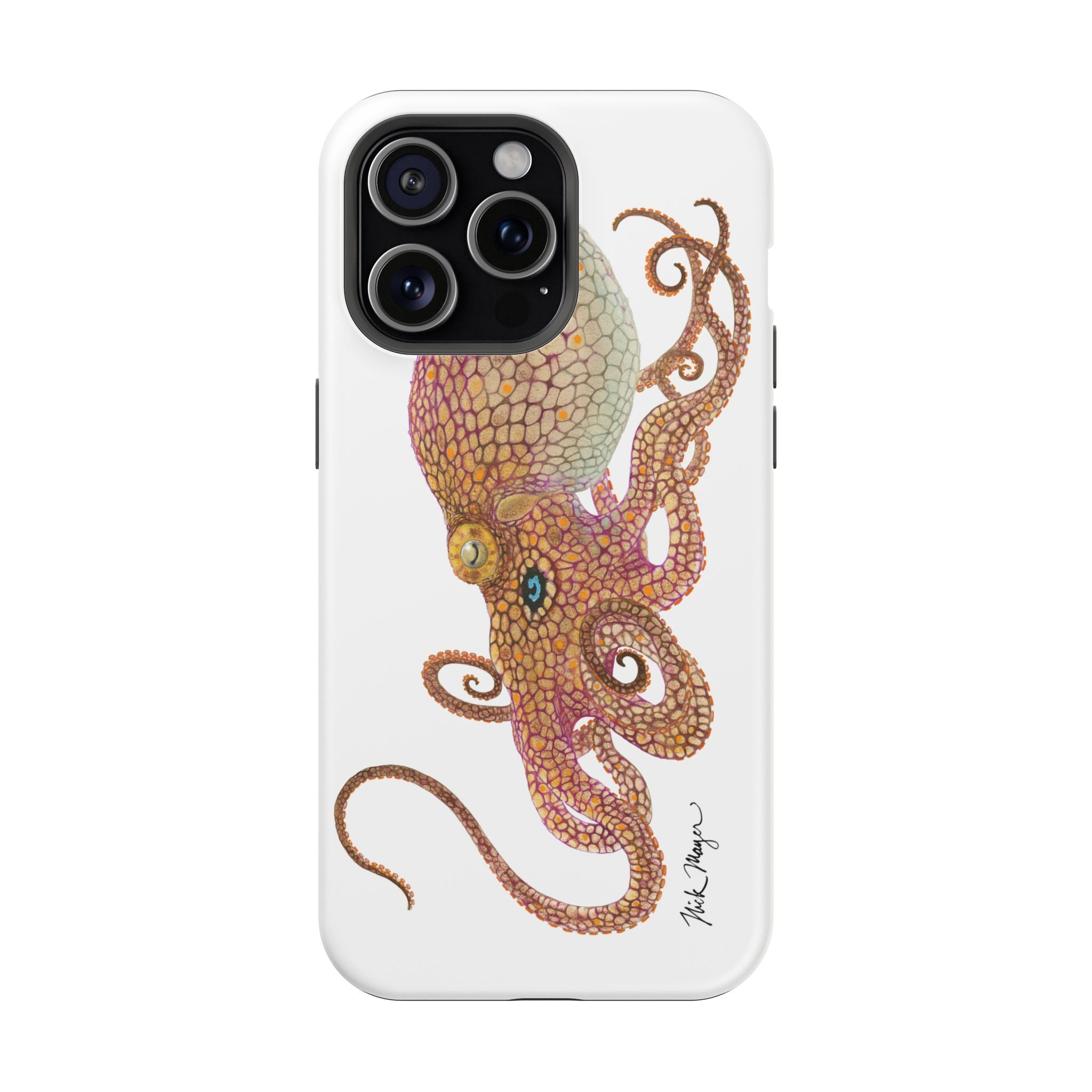 Two Spot Octopus MagSafe White iPhone Case