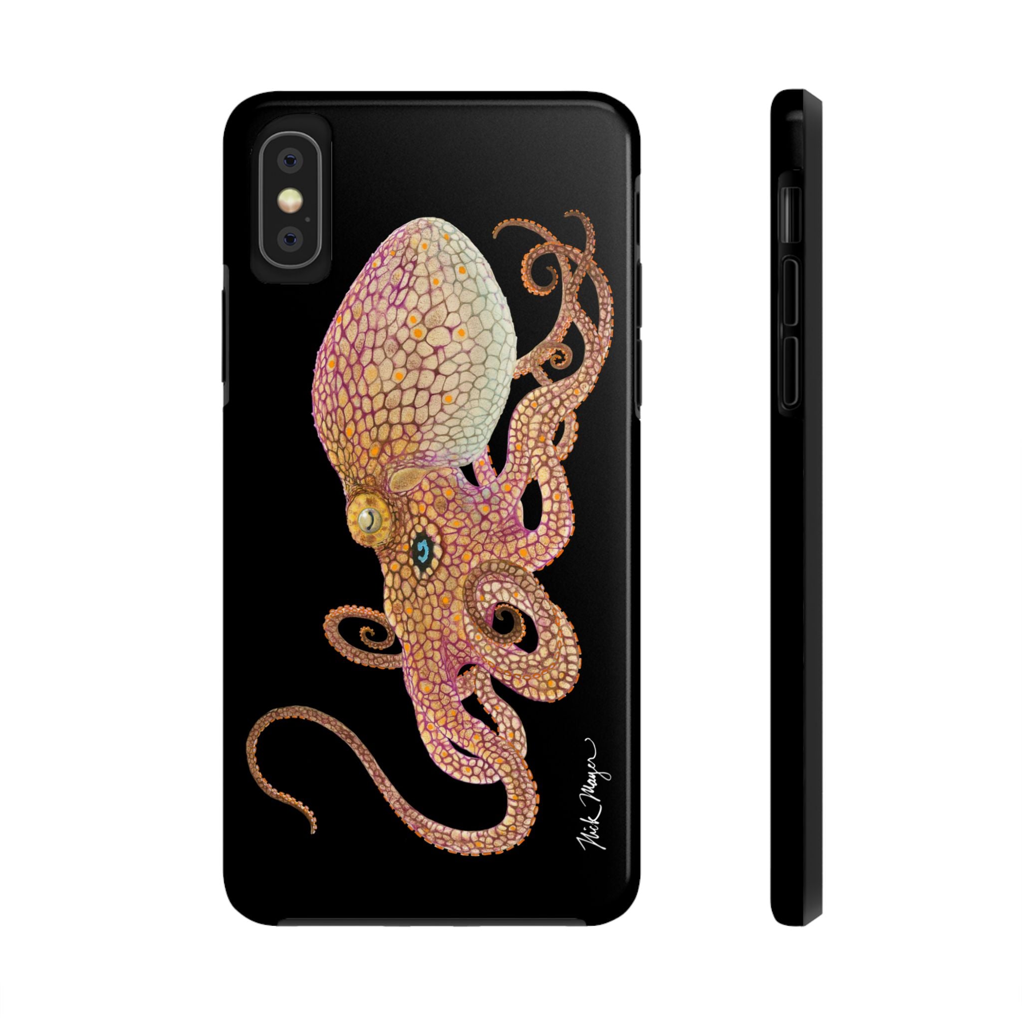 Two Spot Octopus Black Phone Case (iPhone)
