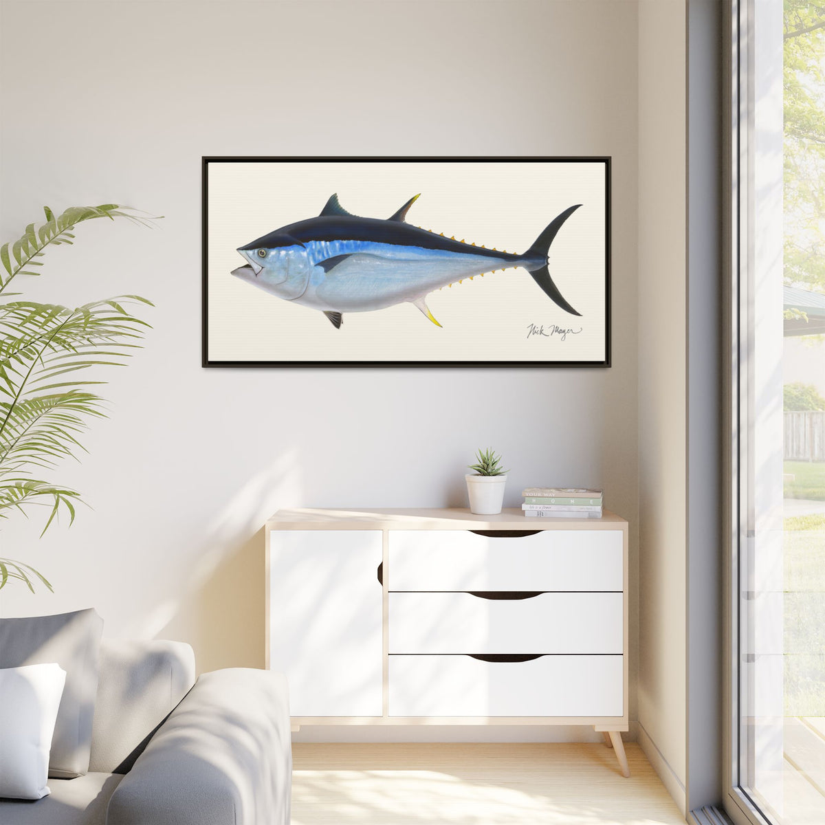Giant Bluefin Tuna 2 Framed Canvas Print Printify