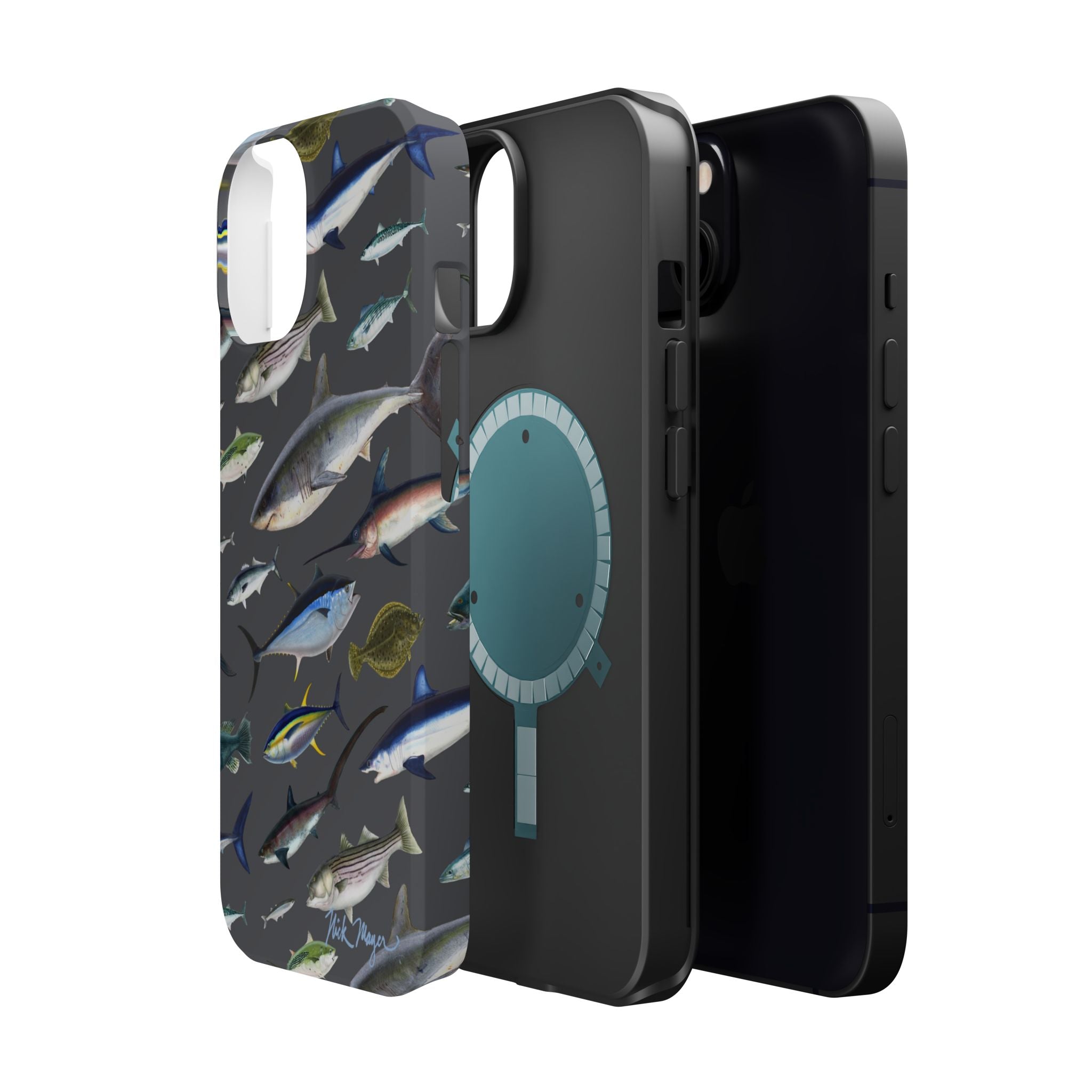 New England Offshore Fish Grey MagSafe iPhone Case