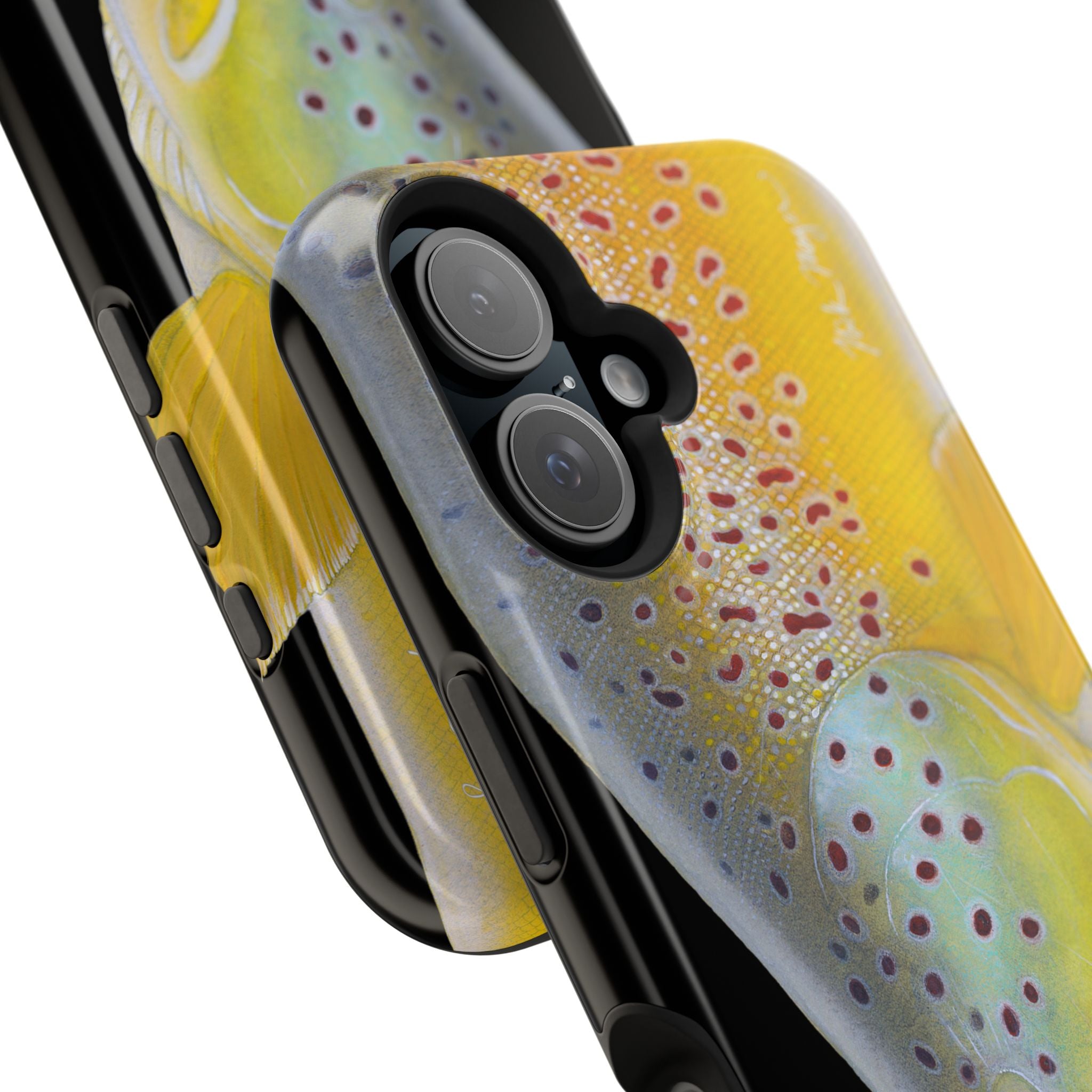 Brown Trout 3 Face Black MagSafe iPhone Case