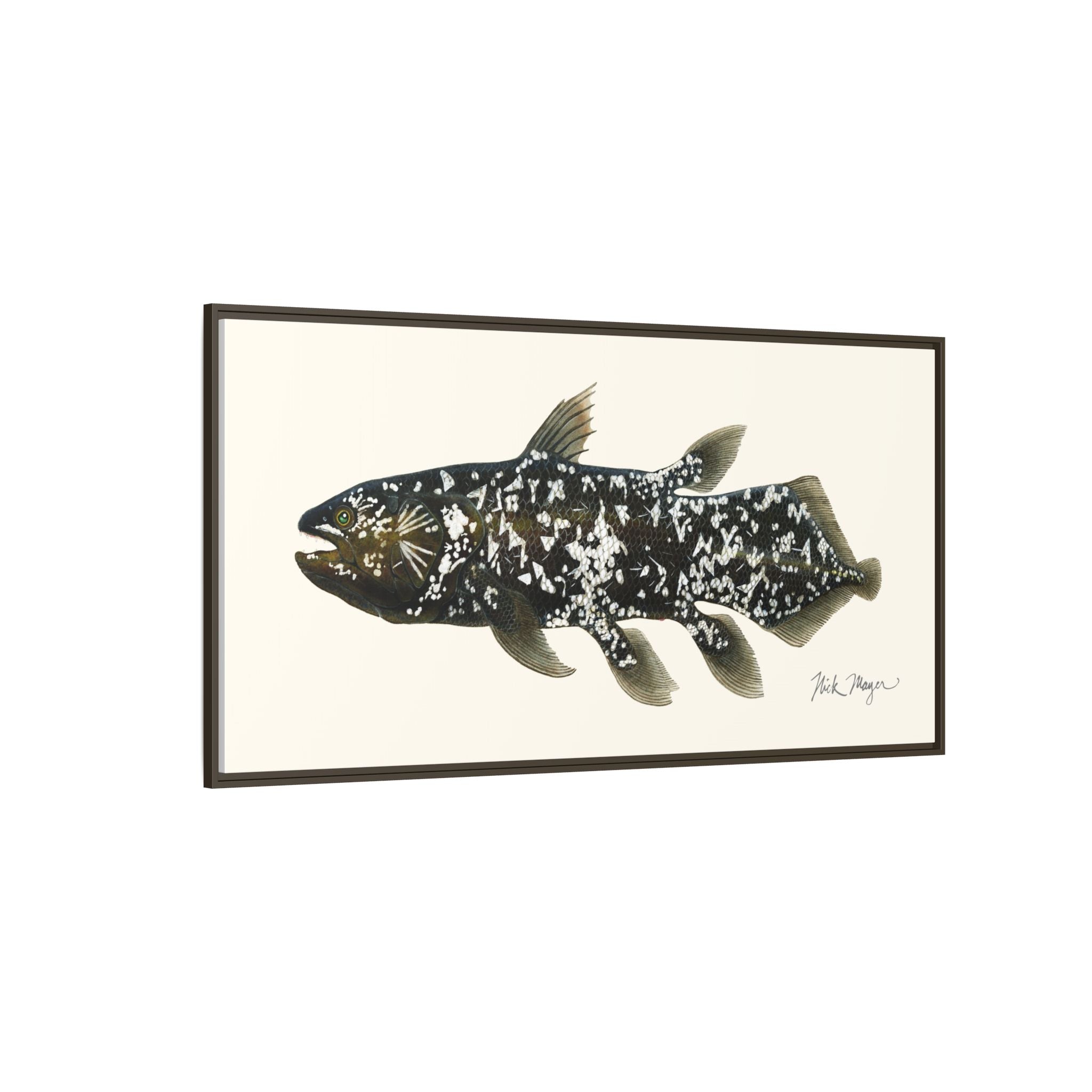 Coelacanth Framed Canvas Print Printify