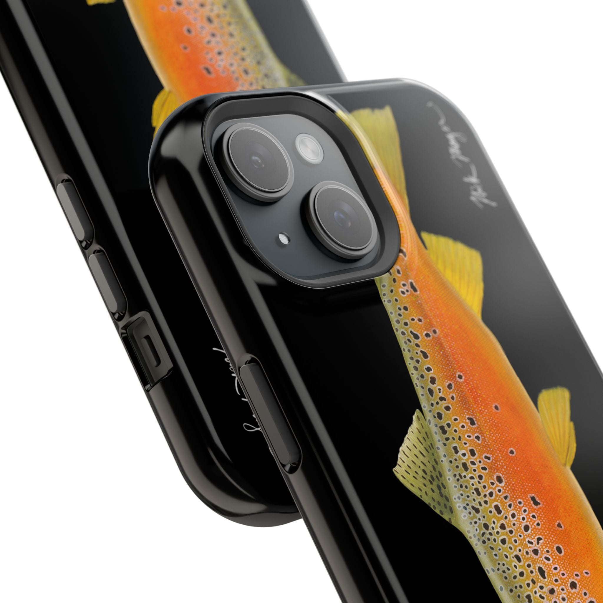 Brown Trout 2 Black MagSafe iPhone Case, NEW for Holiday 2025!