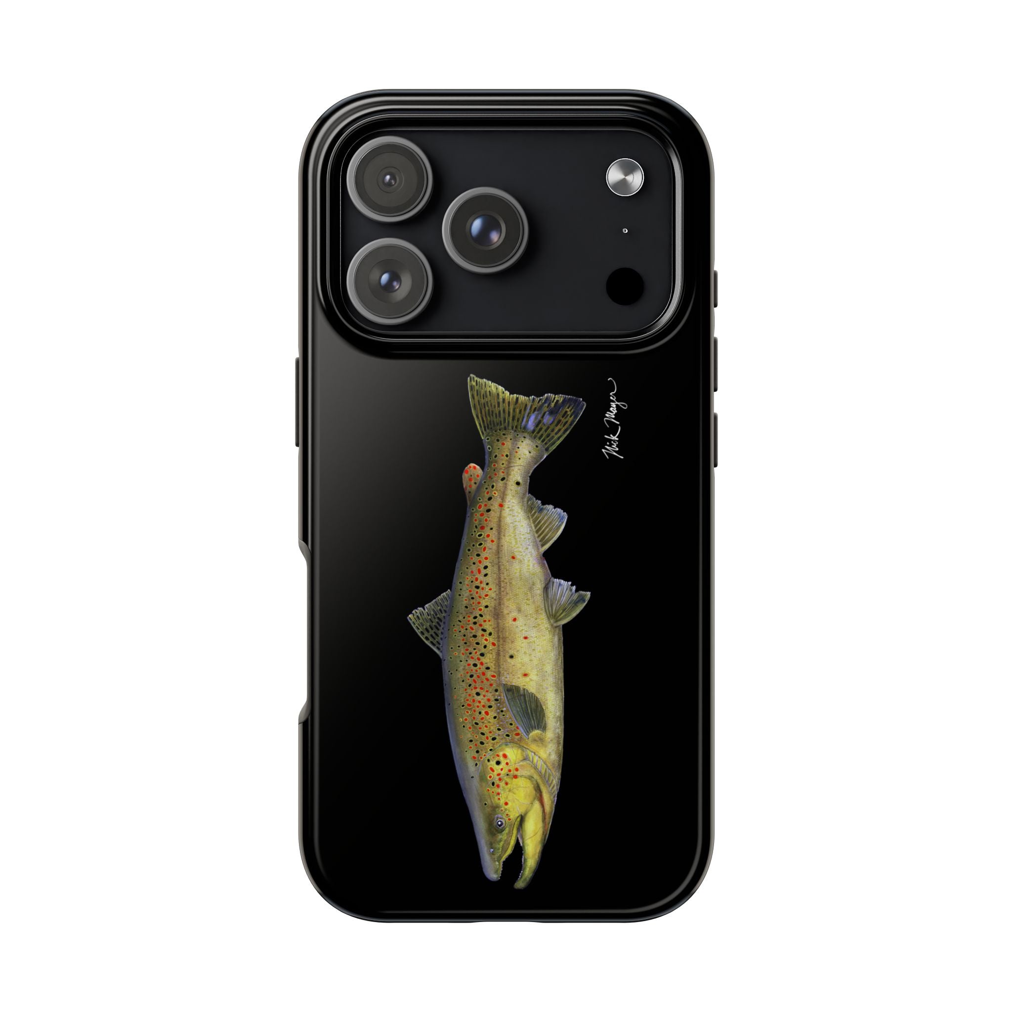 Brown Trout Black Phone Case (iPhone)