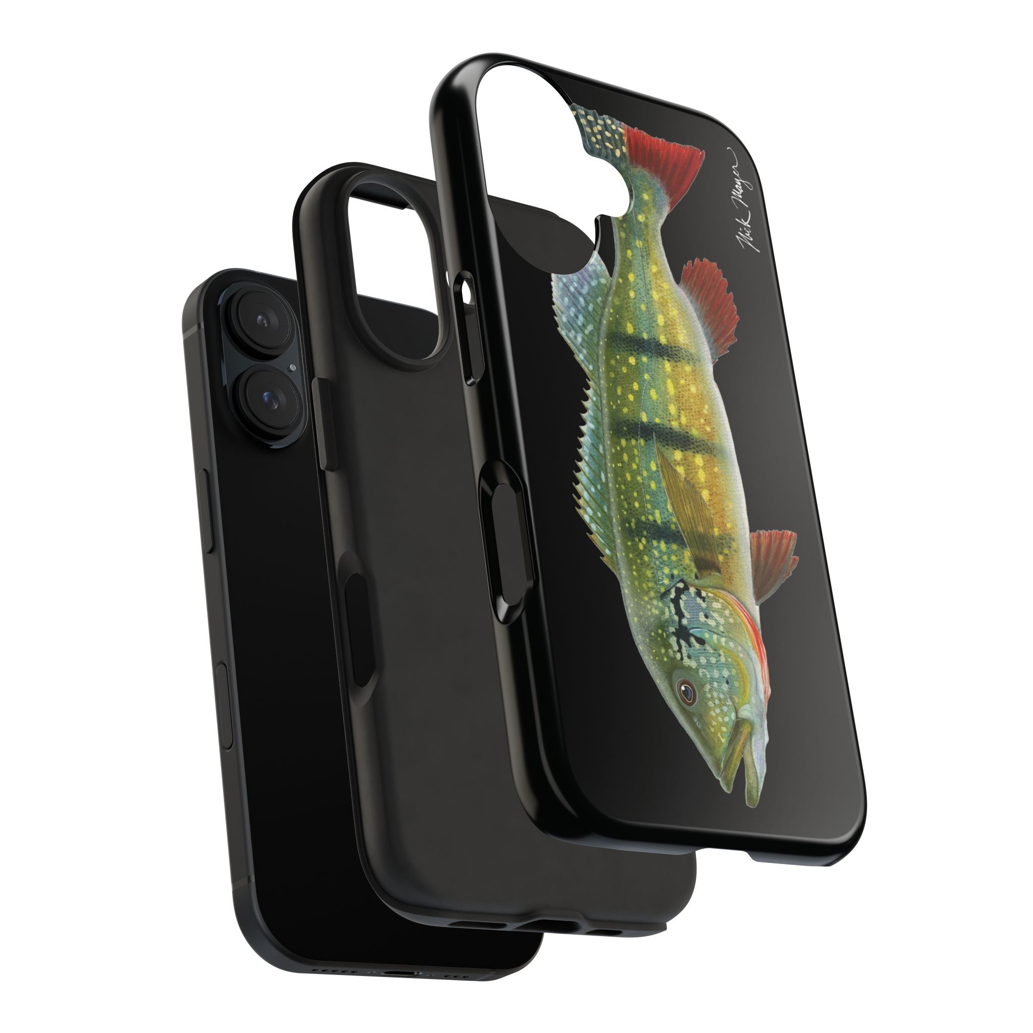 Peacock Bass Black iPhone Case