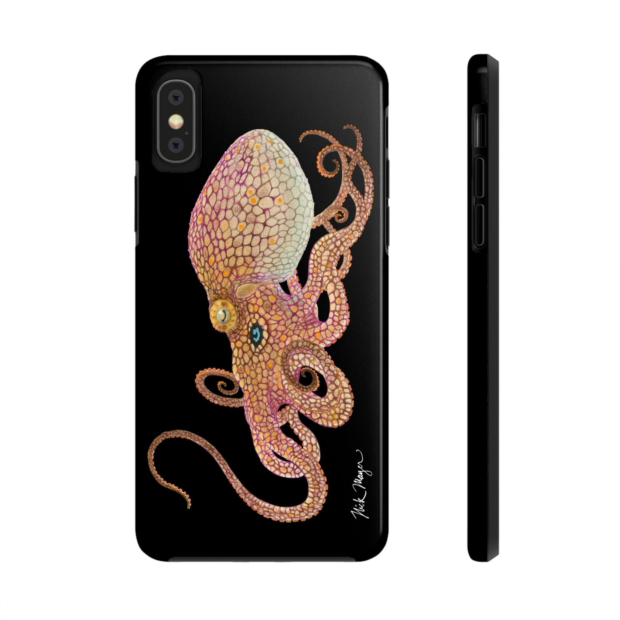 Two Spot Octopus Black Phone Case (iPhone)
