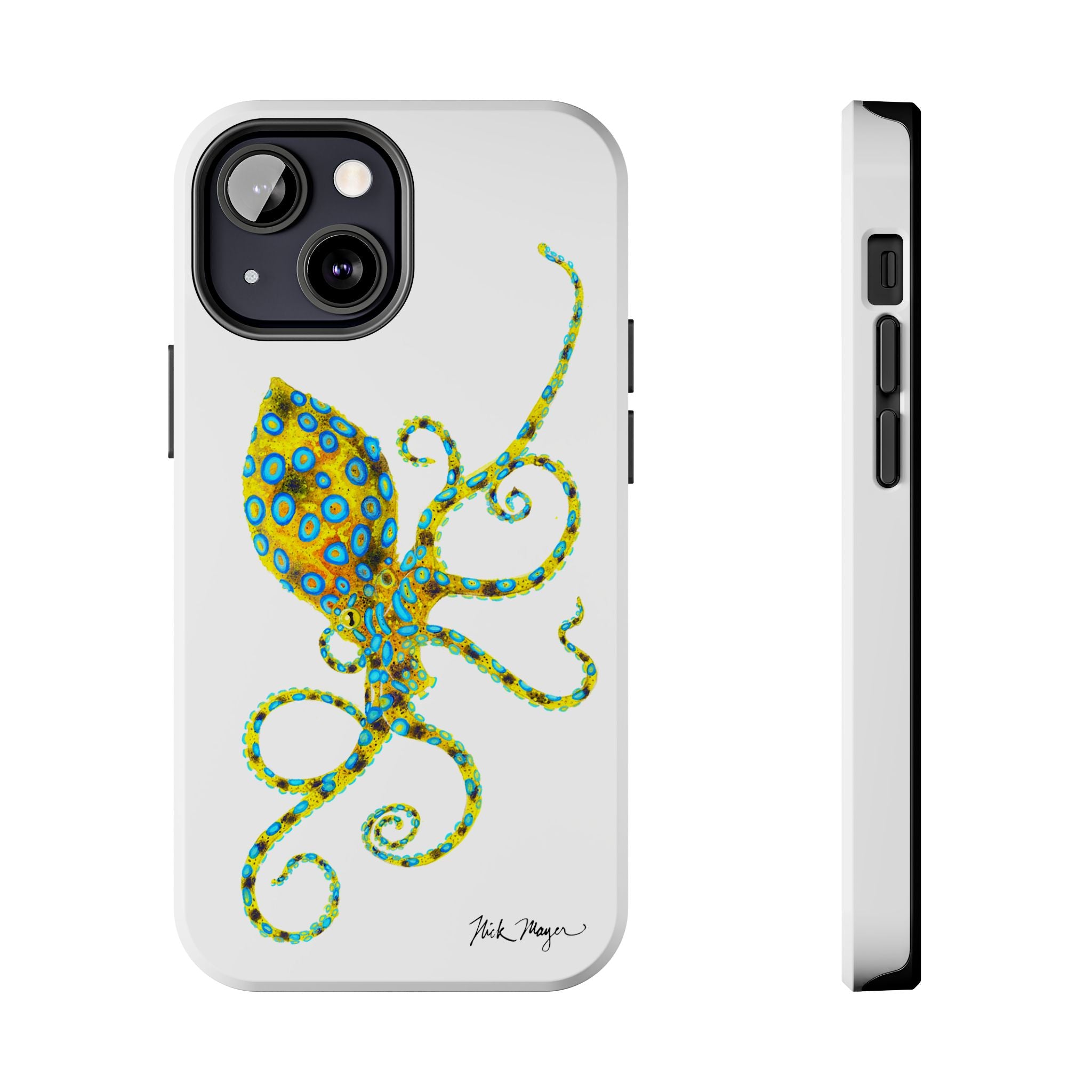 Blue Ringed Octopus White Phone Case (iPhone)