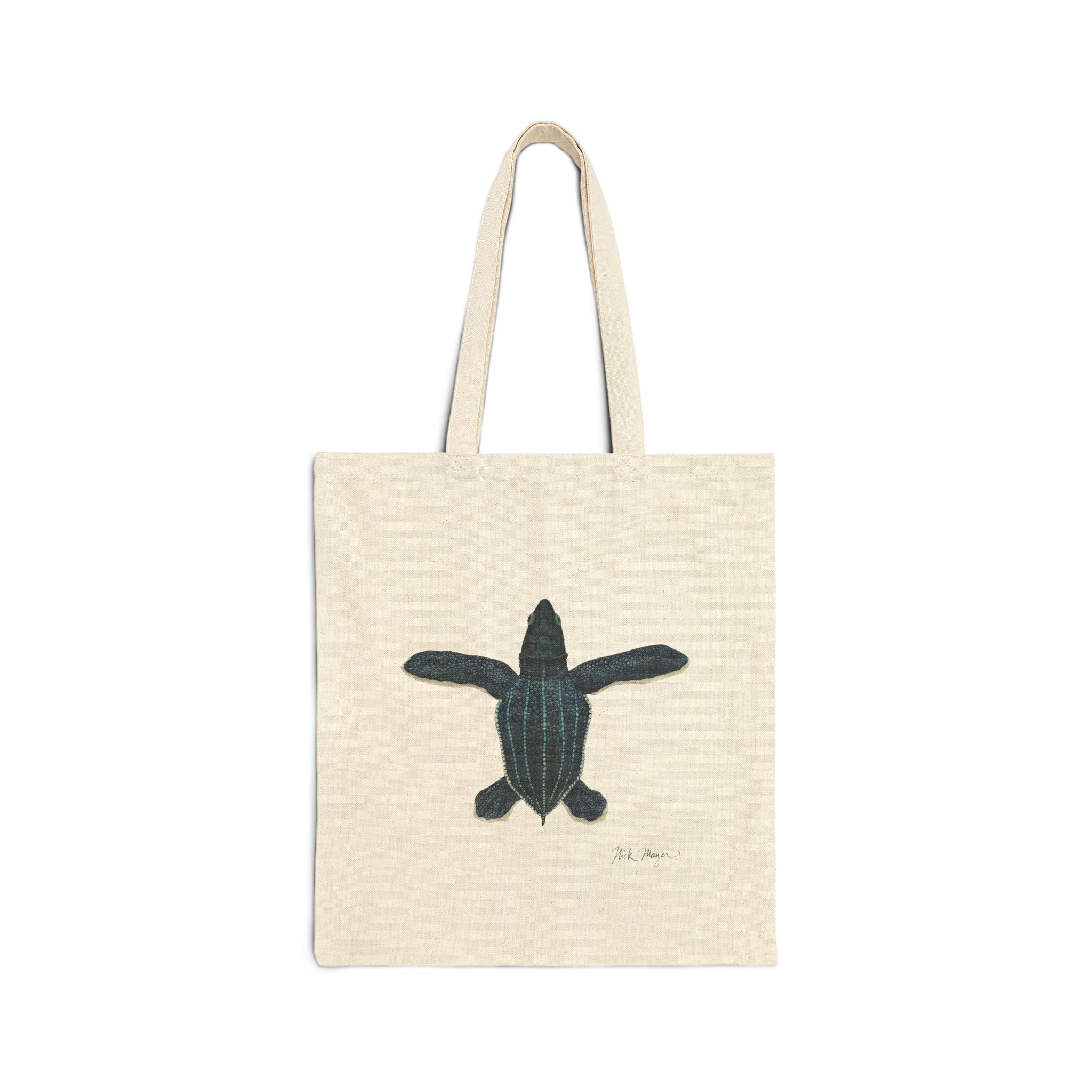 Leatherback Sea Turtle Hatchling Cotton Canvas Tote Bag