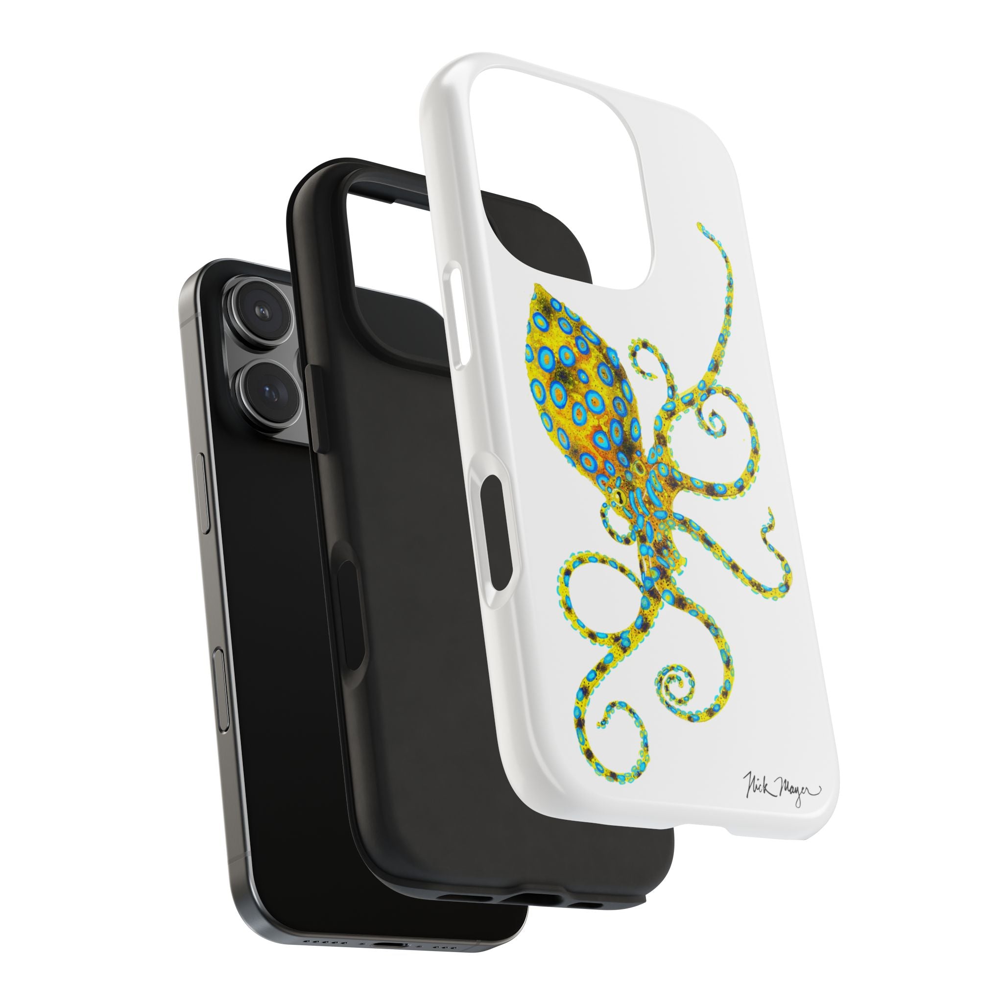 Blue Ringed Octopus White Phone Case (iPhone)