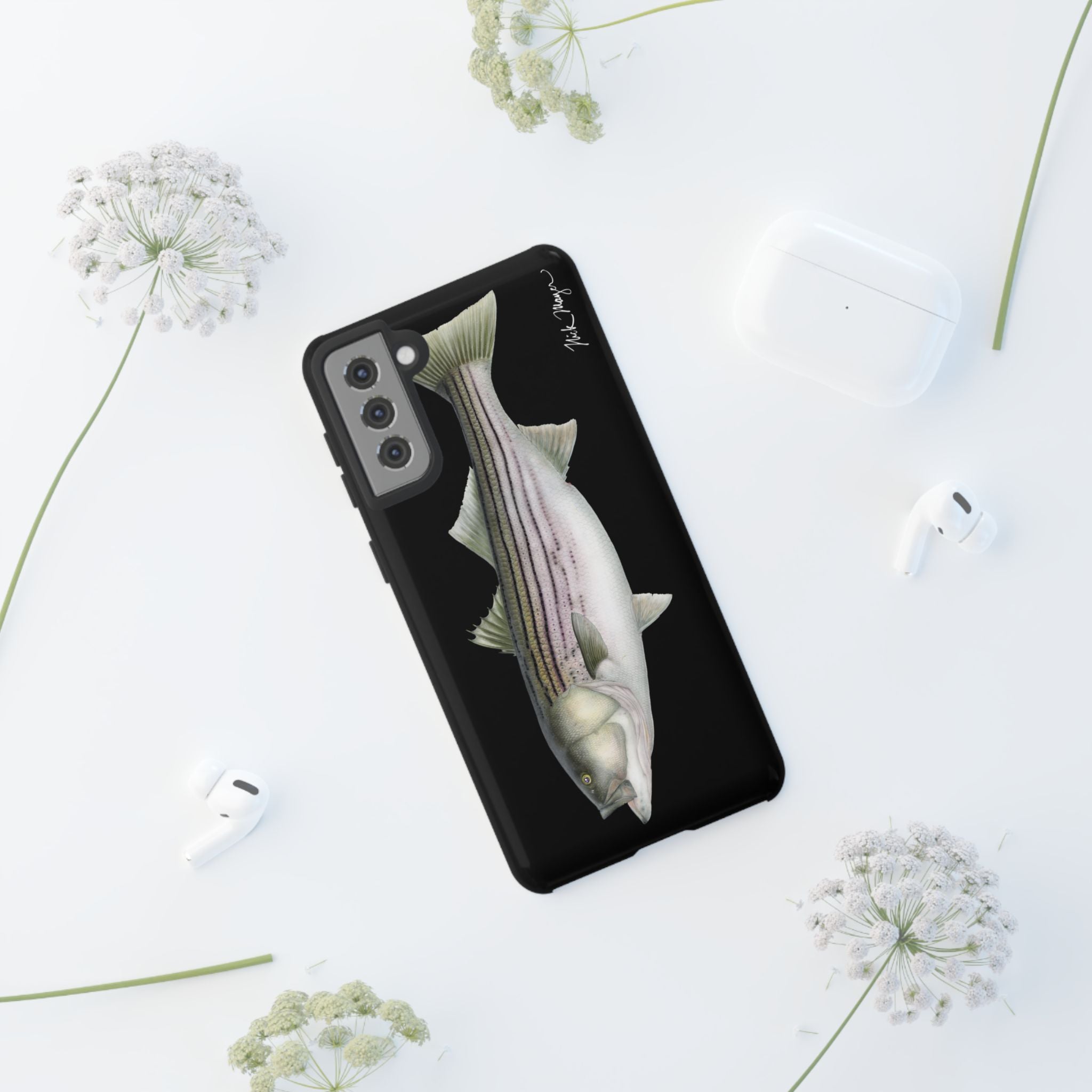 30 lb Striper Black Phone Case (Samsung) Printify