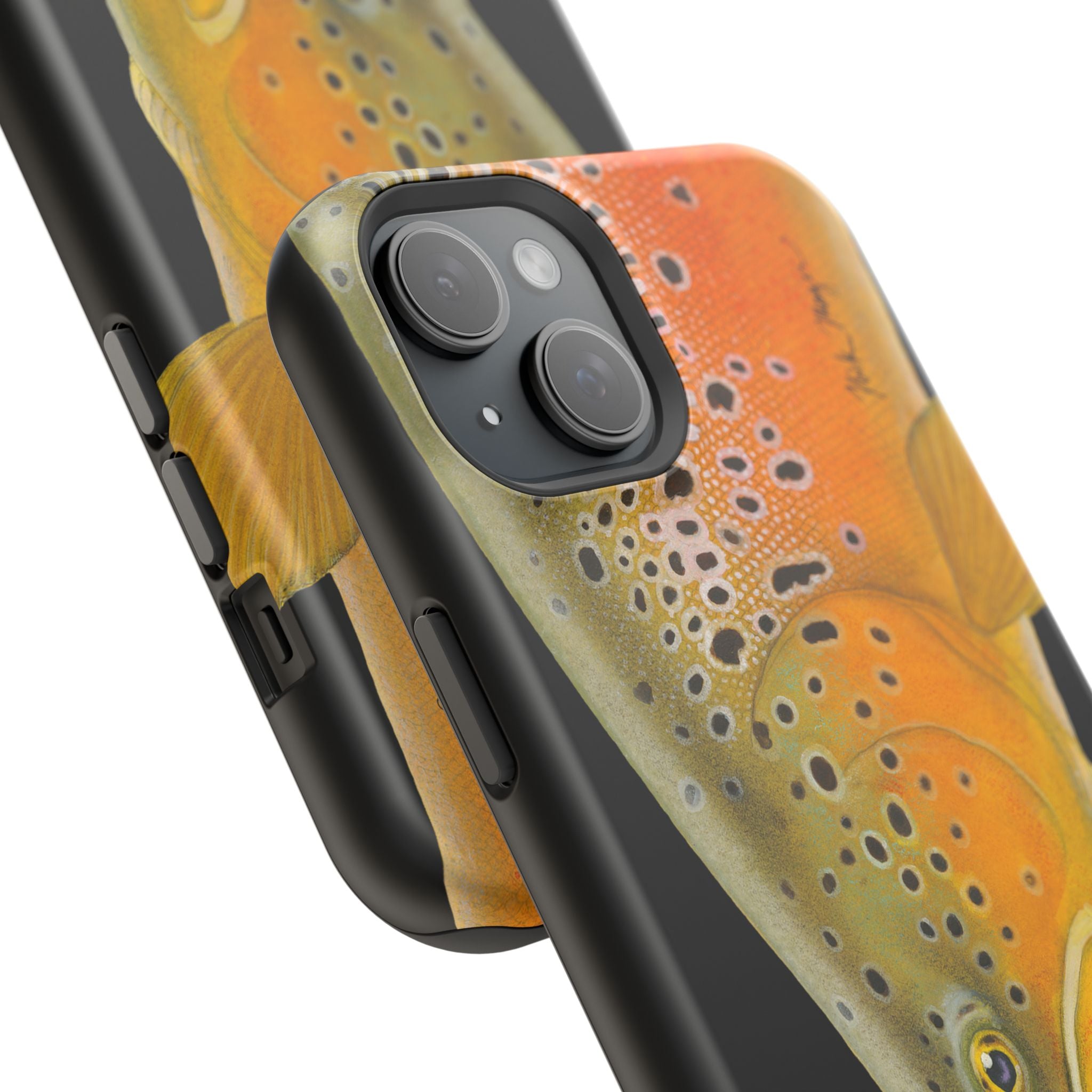 Brown Trout 2 Black MagSafe iPhone Case