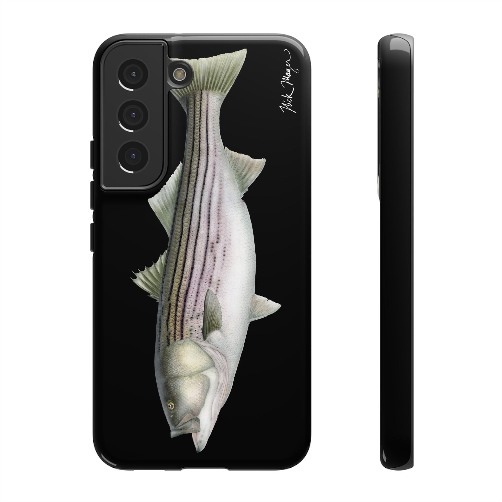 30 lb Striper Black Phone Case (Samsung) Printify