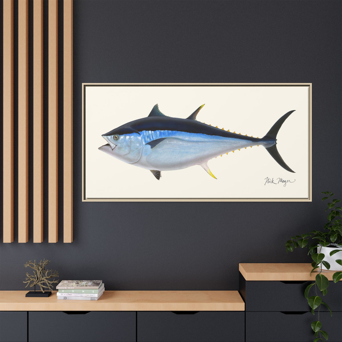 Giant Bluefin Tuna 2 Framed Canvas Print Printify