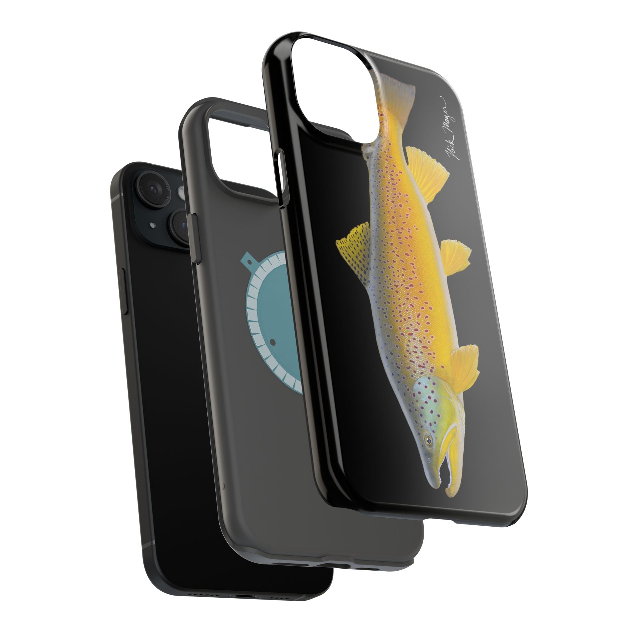 Brown Trout 3 Black MagSafe iPhone Case