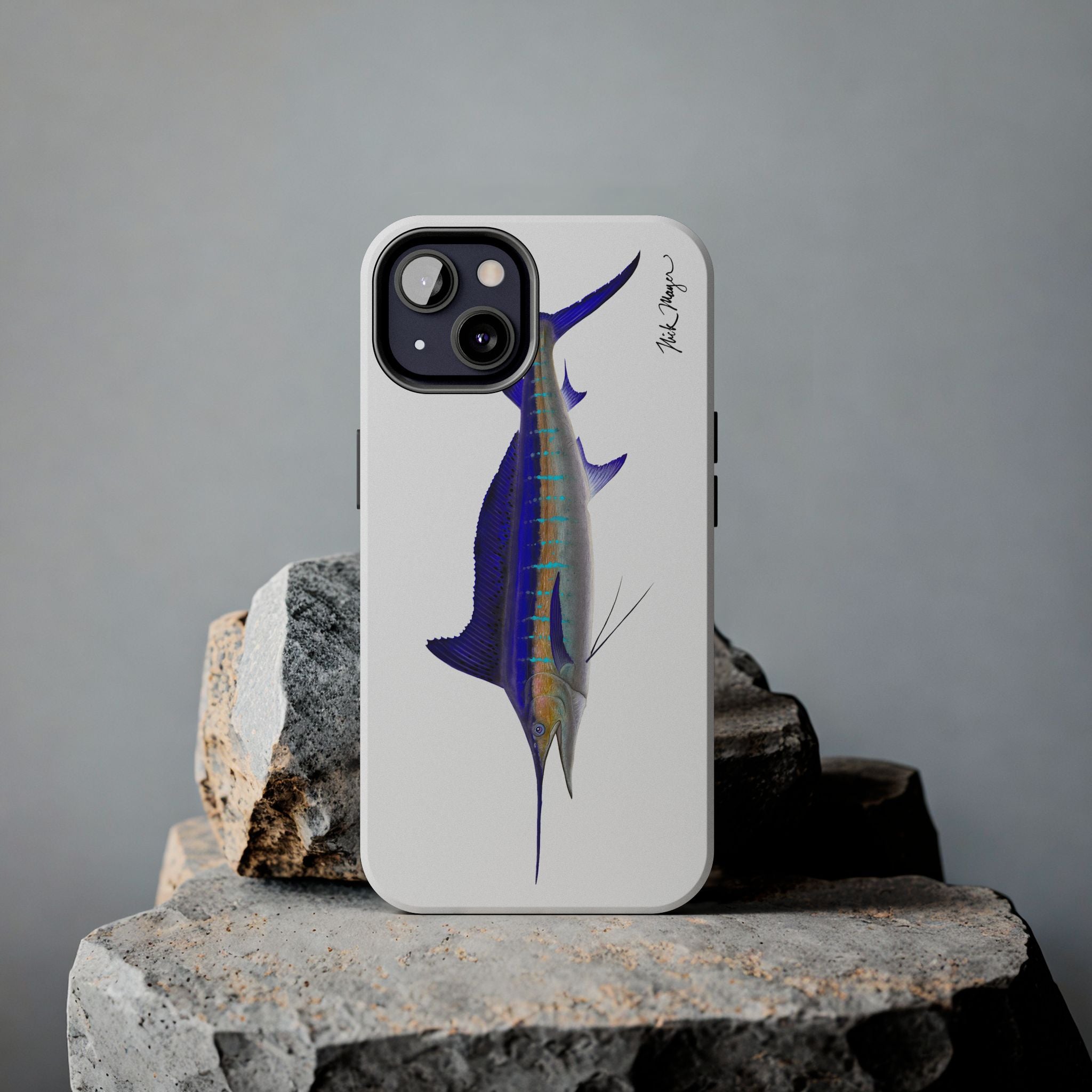 Striped Marlin White Phone Case (iPhone)