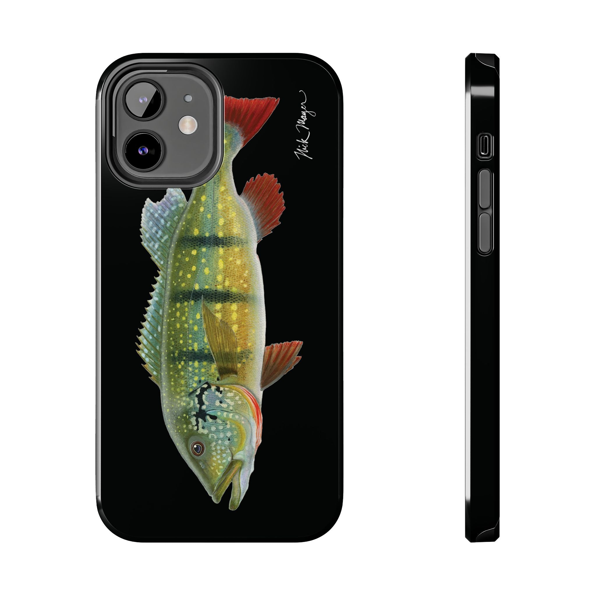 Peacock Bass Black iPhone Case