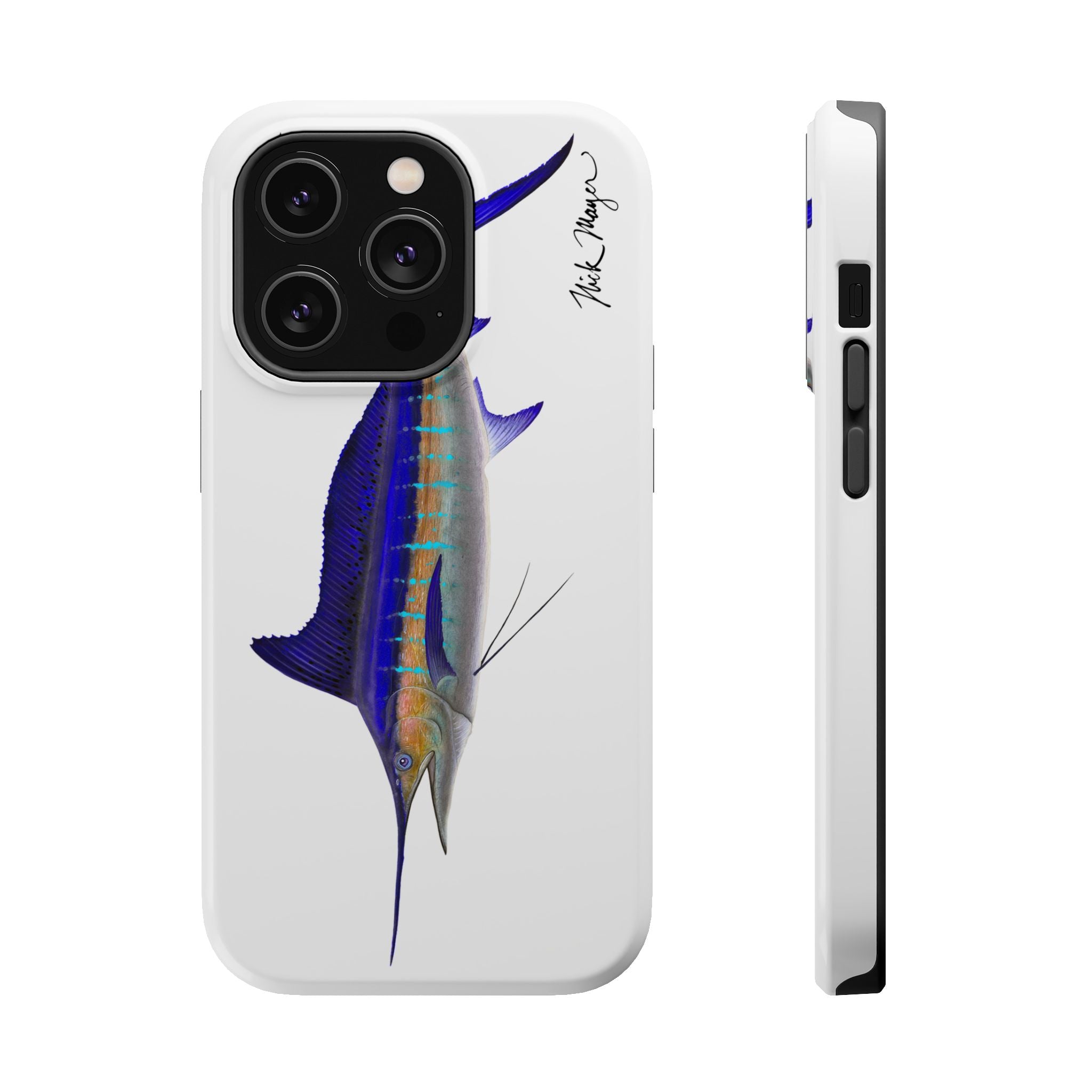 Striped Marlin MagSafe White iPhone Case