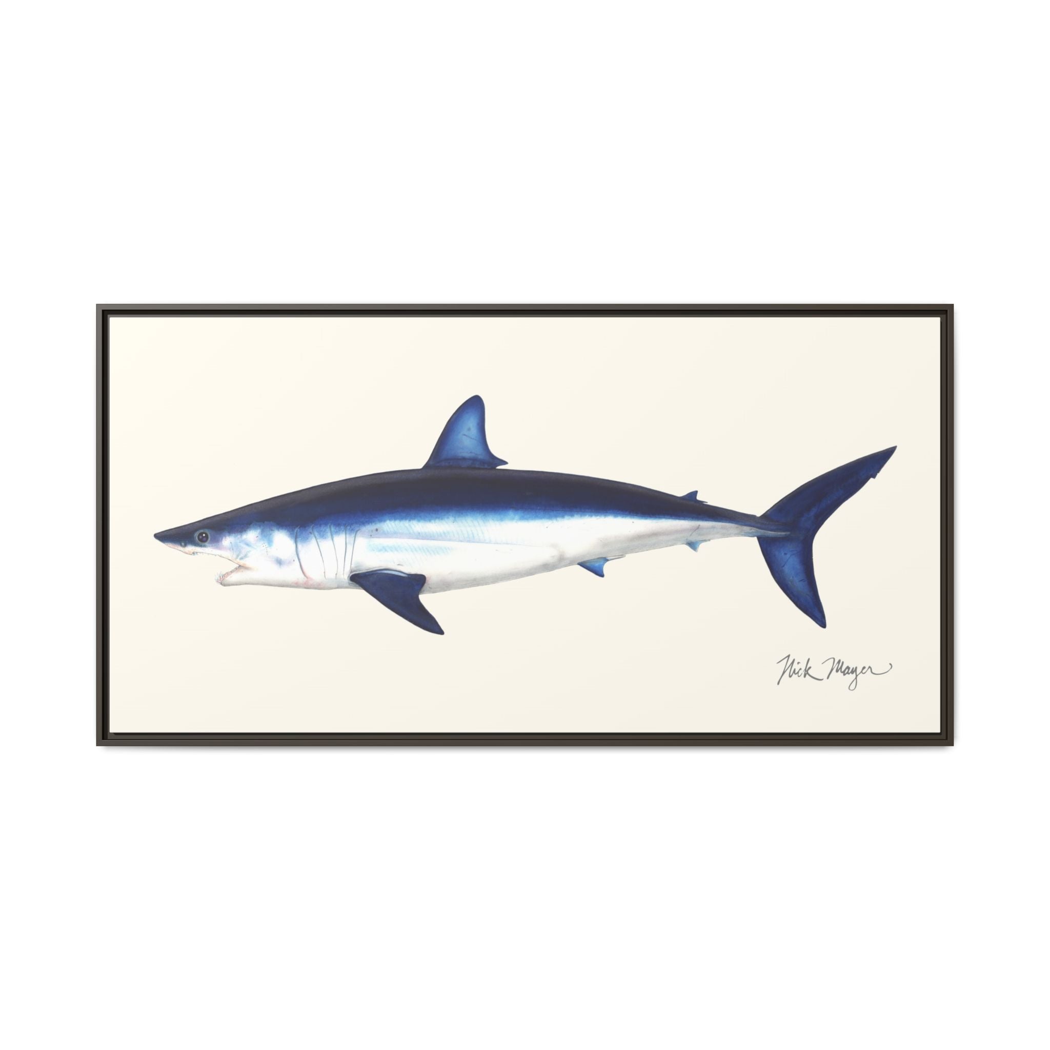 Mako Shark Framed Canvas Print Printify