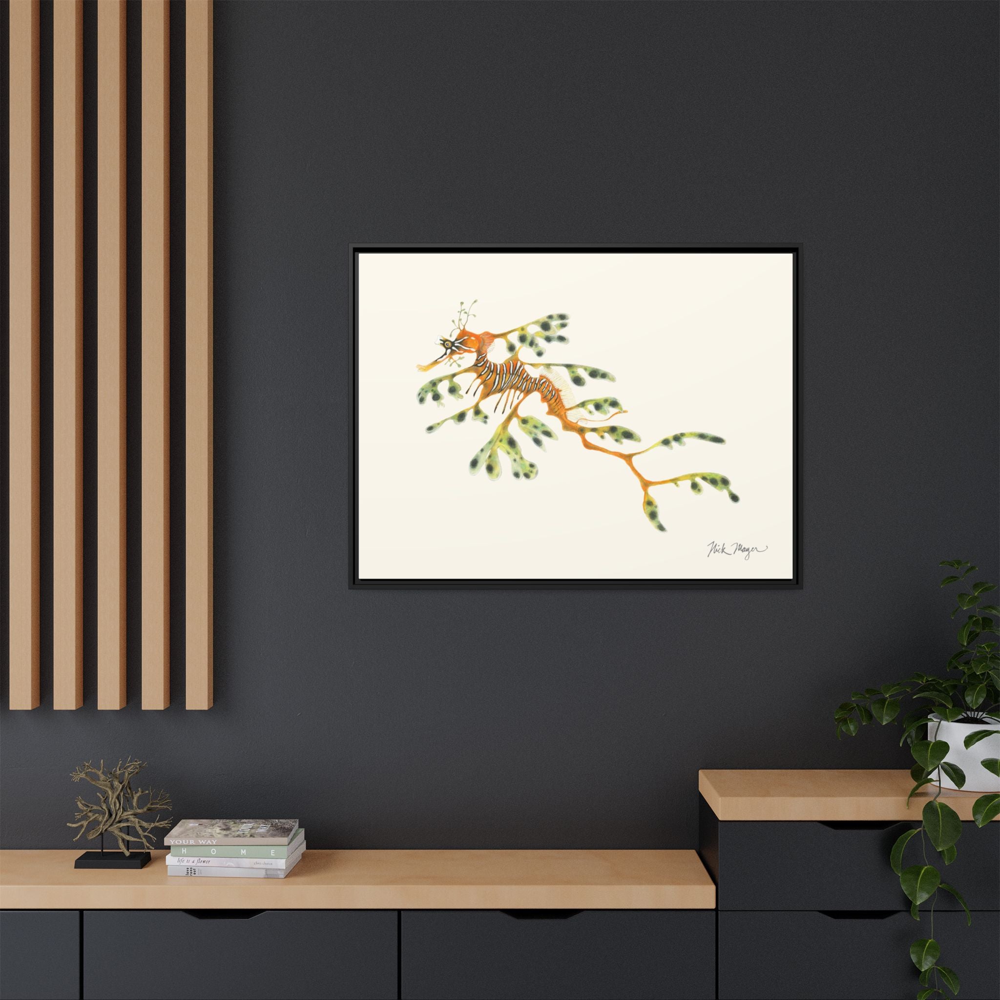 Leafy Sea Dragon Framed Canvas Print Printify
