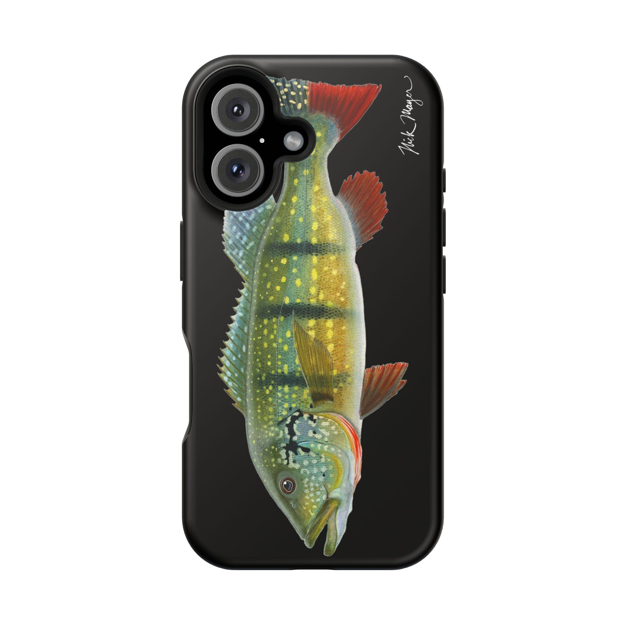 Peacock Bass MagSafe Black iPhone Case