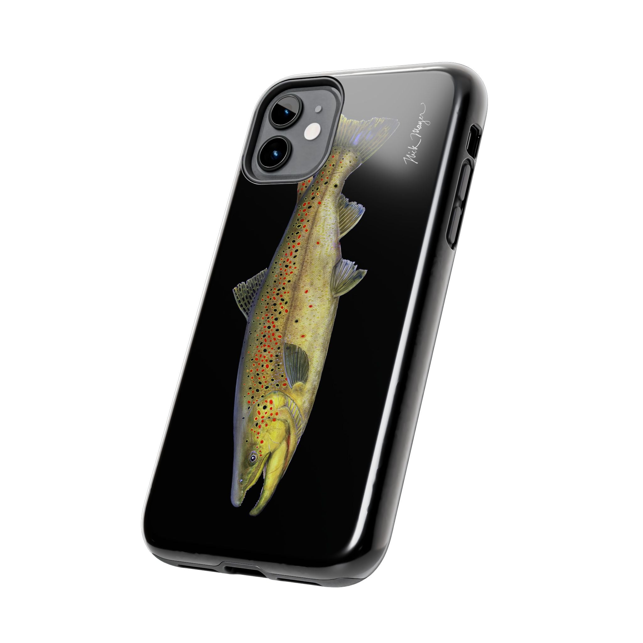Brown Trout Black Phone Case (iPhone)
