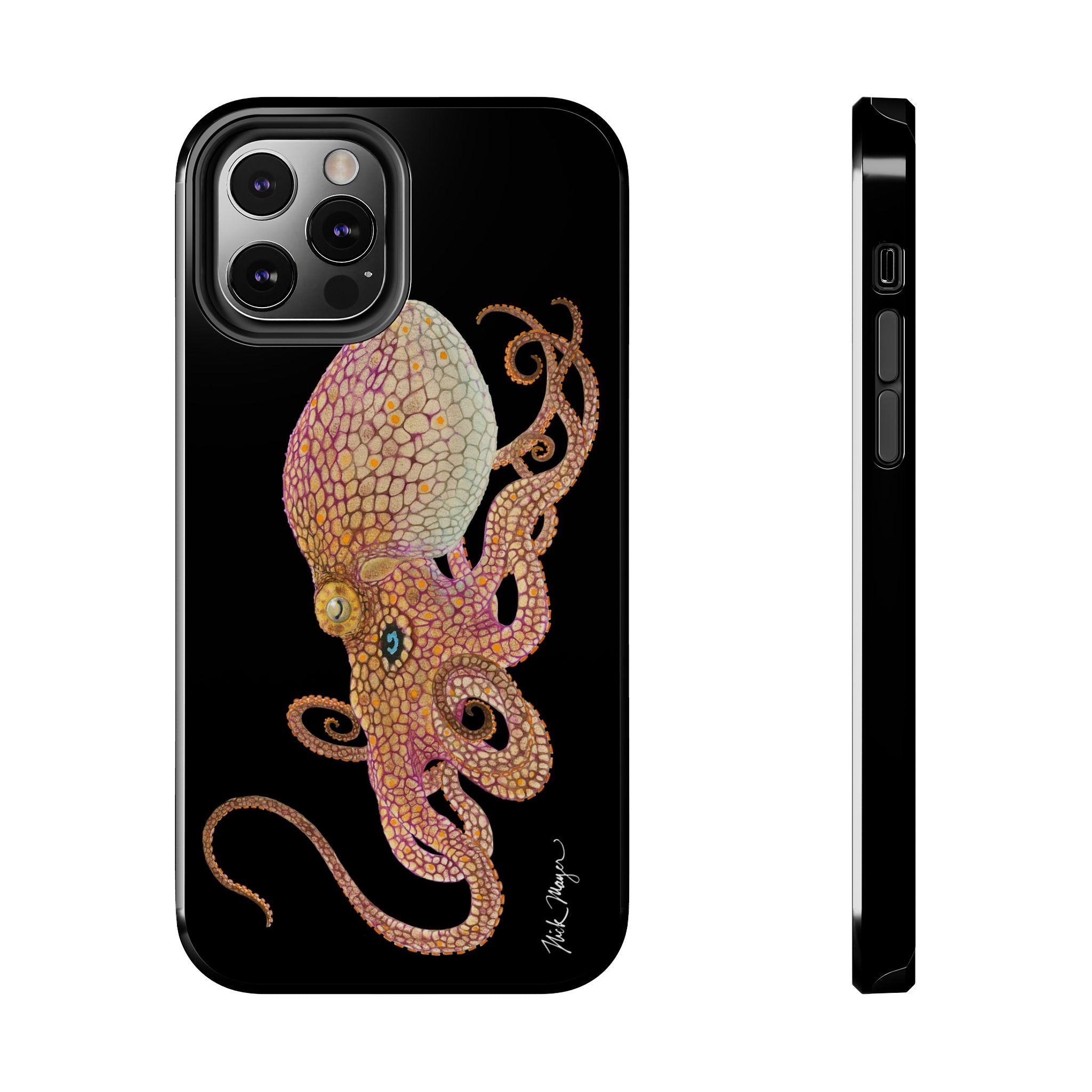 Two Spot Octopus Black Phone Case (iPhone)