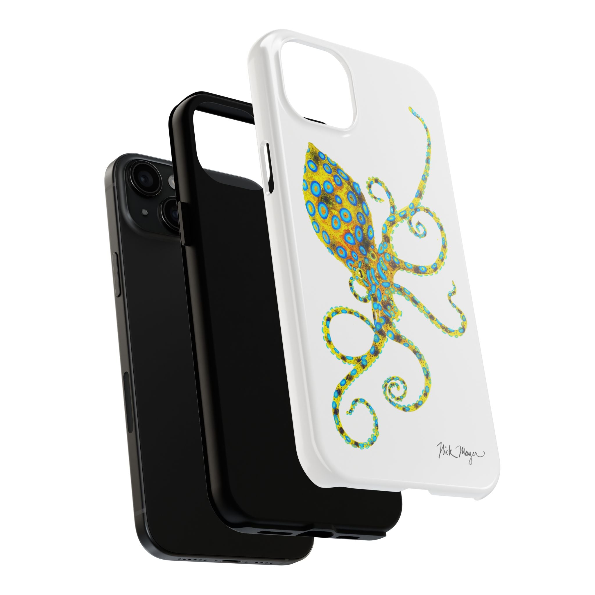 Blue Ringed Octopus White Phone Case (iPhone)