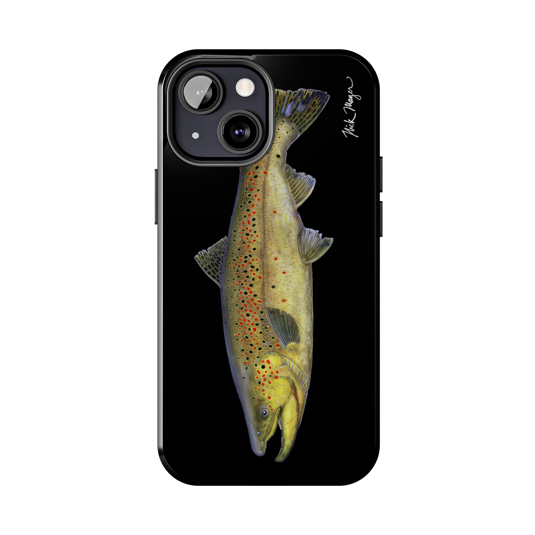 Brown Trout Black Phone Case (iPhone)