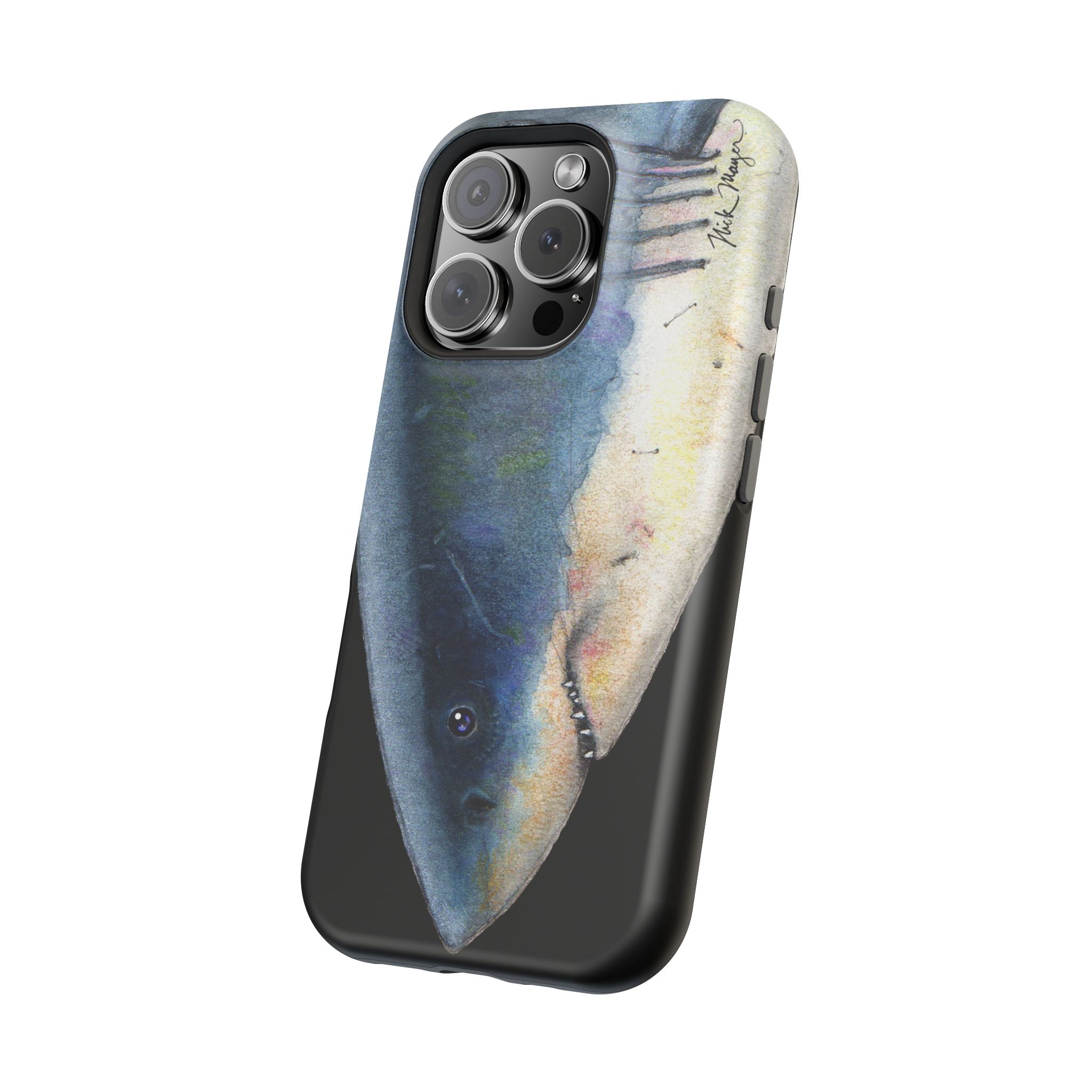 Great White Shark Face MagSafe Black iPhone Case