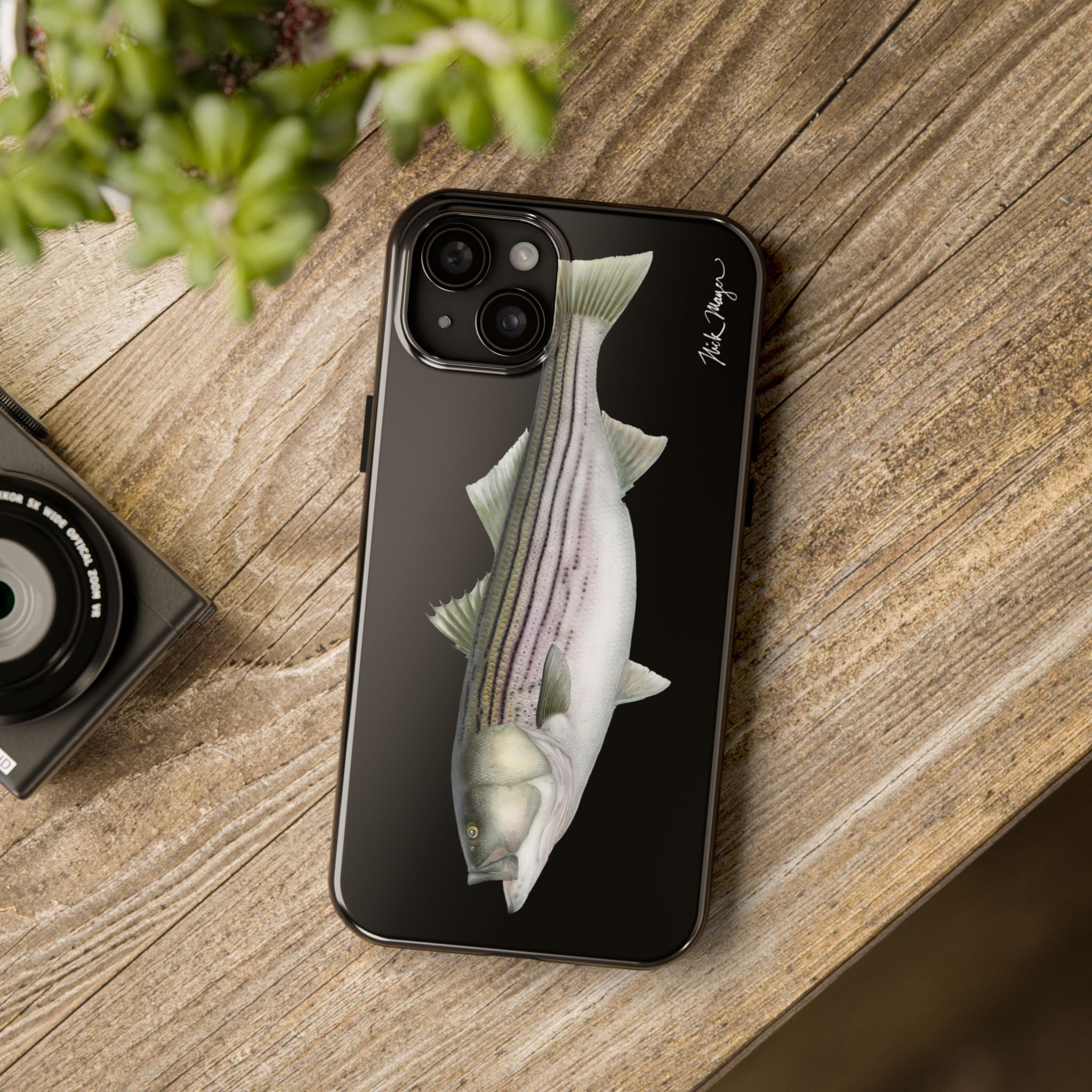 30 lb Striper - Black Phone Case (iPhone)