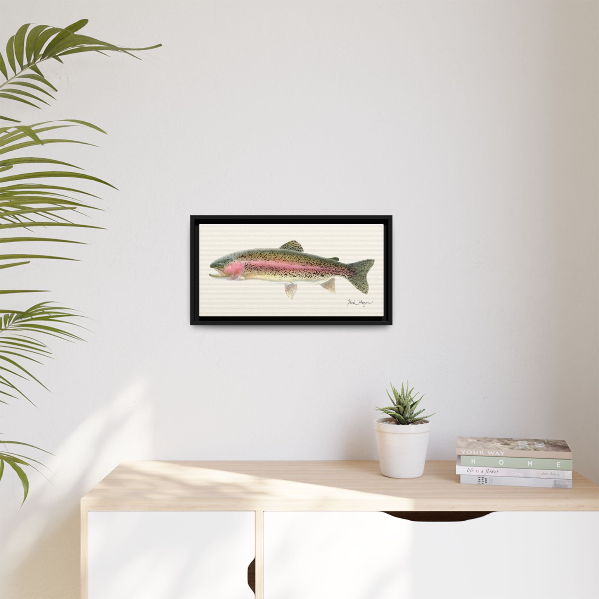 Rainbow Trout Framed Canvas Print Printify