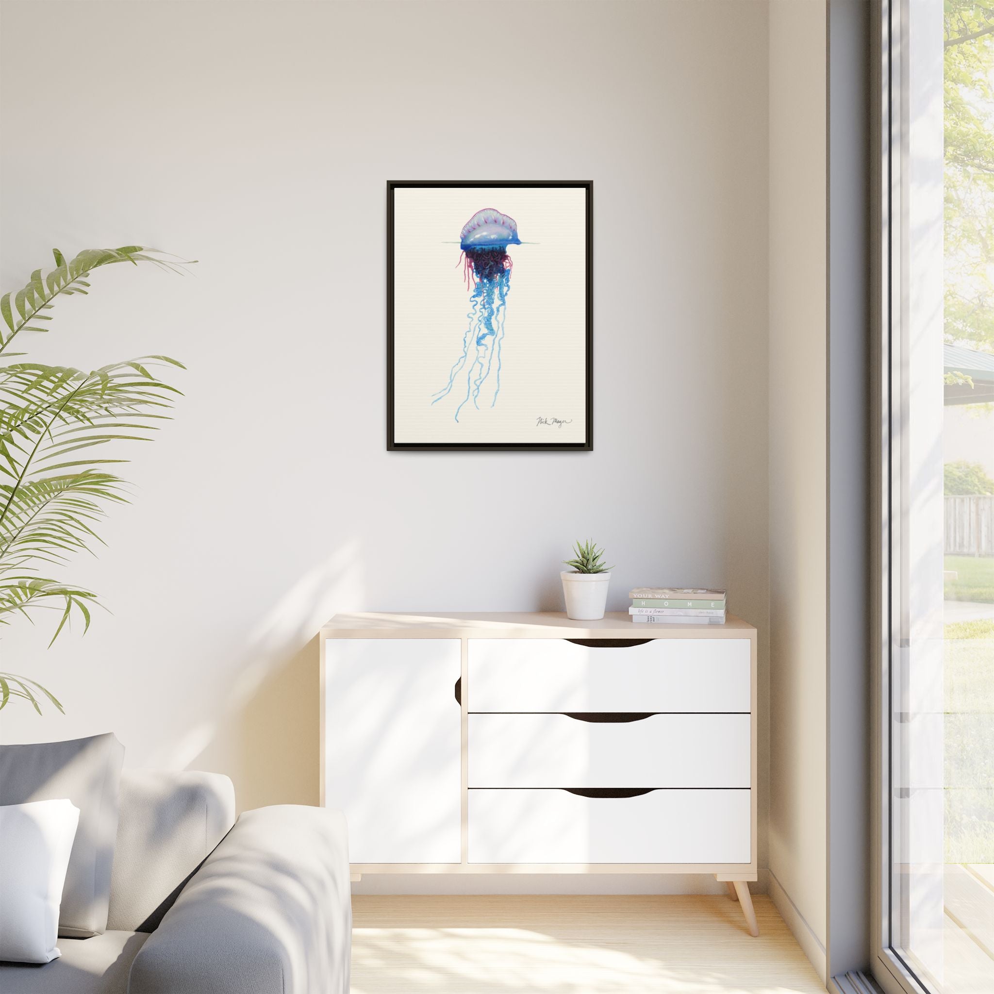 Portuguese Man O' War Framed Canvas Print Printify
